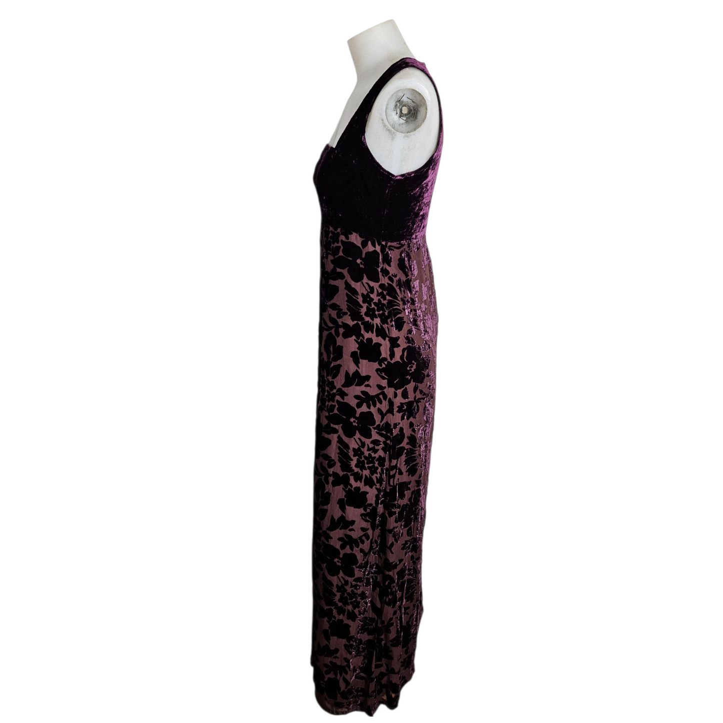 Robe en soie motif en velours ras