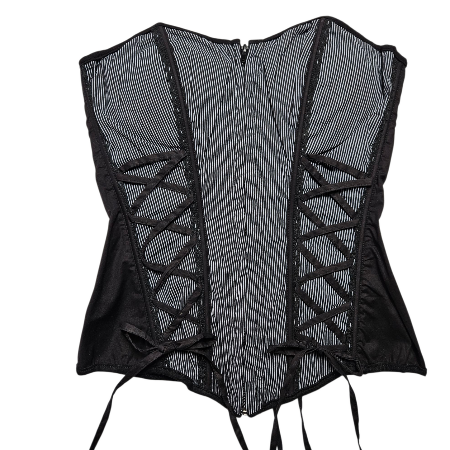Haut esprit corset à rayures et laçage