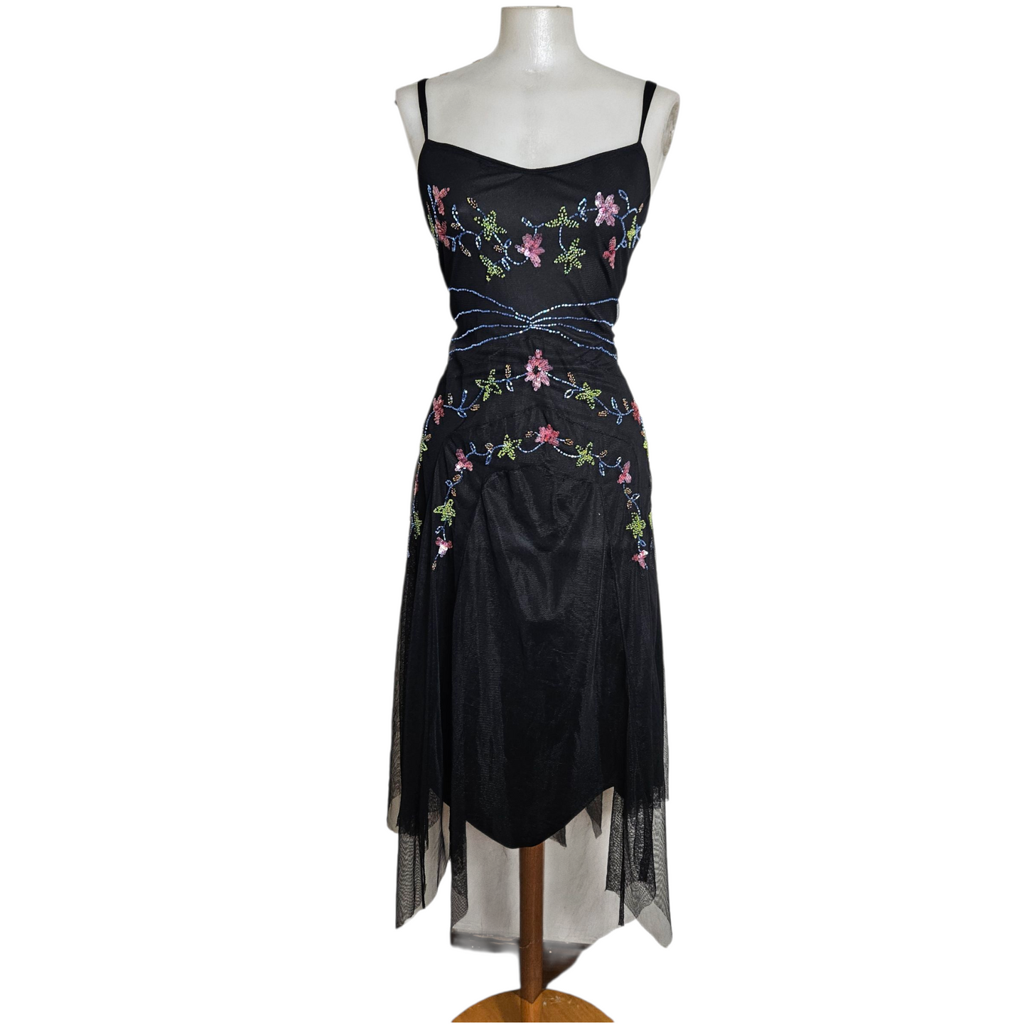 Robe asymétrique en voile brodé René Derhy