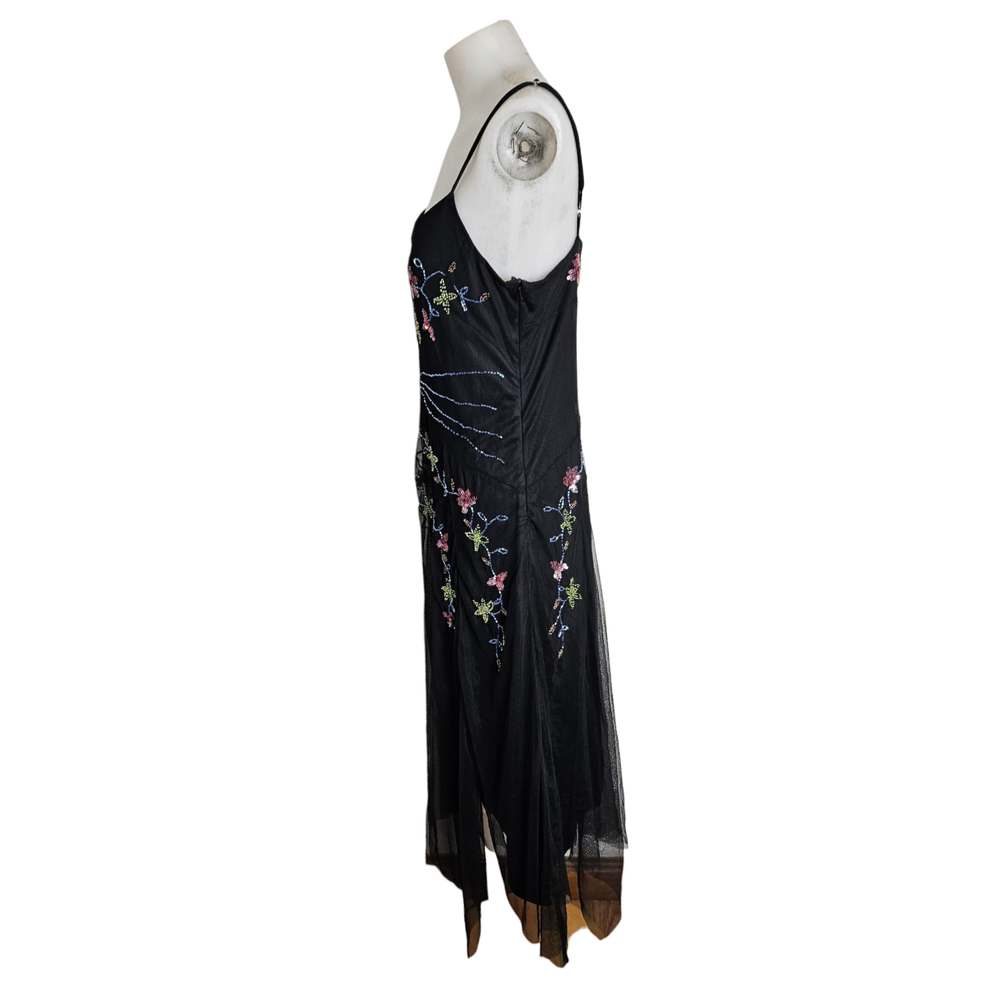 Robe asymétrique en voile brodé René Derhy