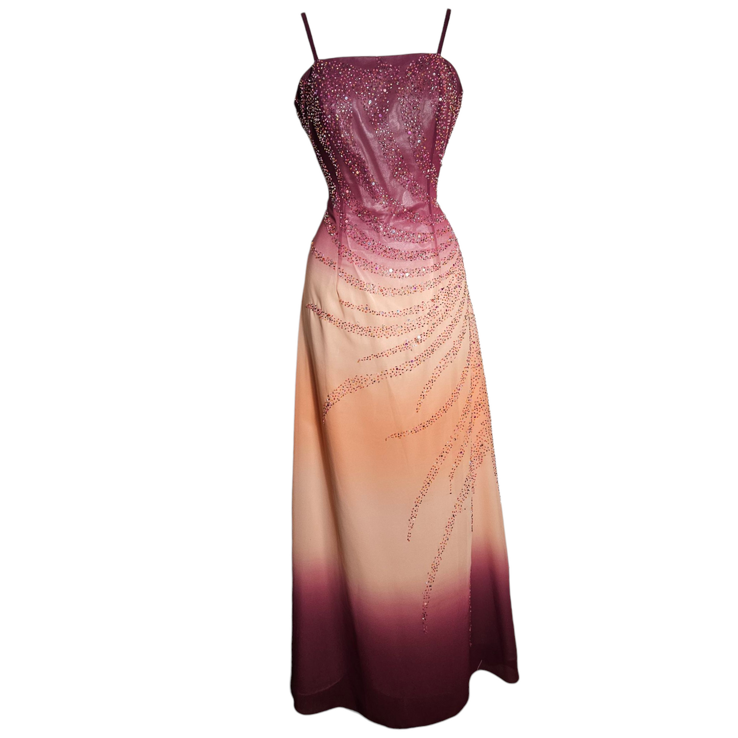 Vestido degradado bordado con cuentas