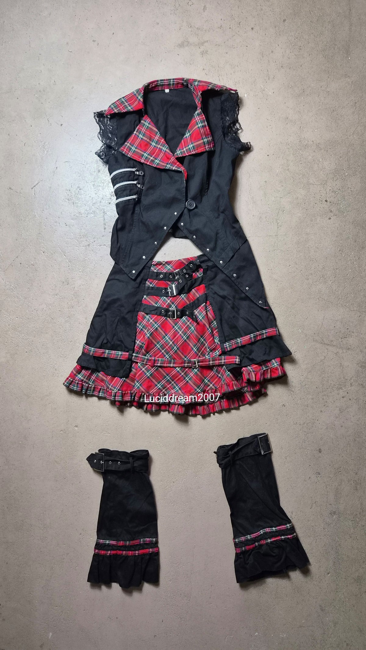 Ensemble haut, jupe et leg warmers