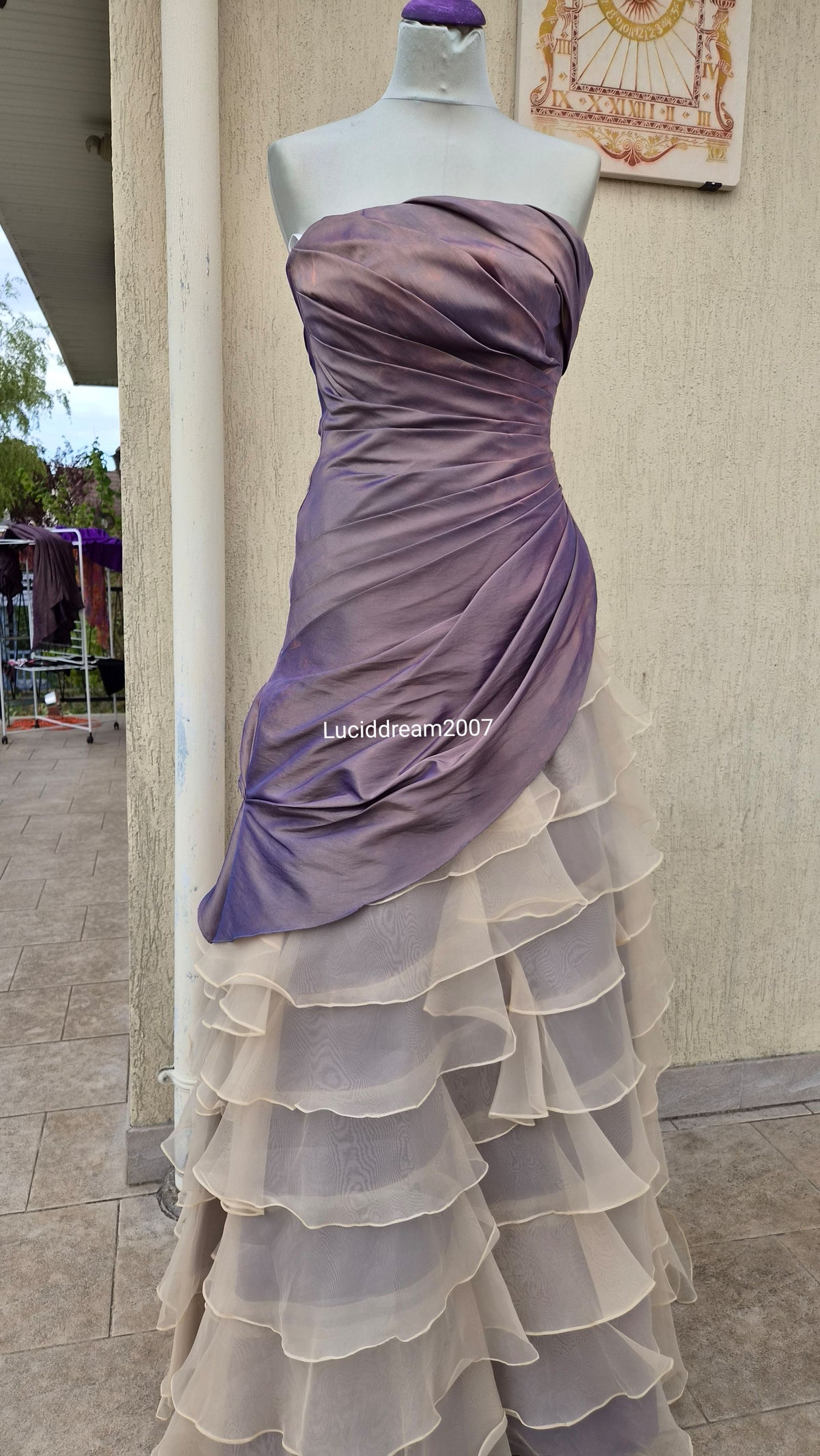 Robe de bal en Taffetas à volants