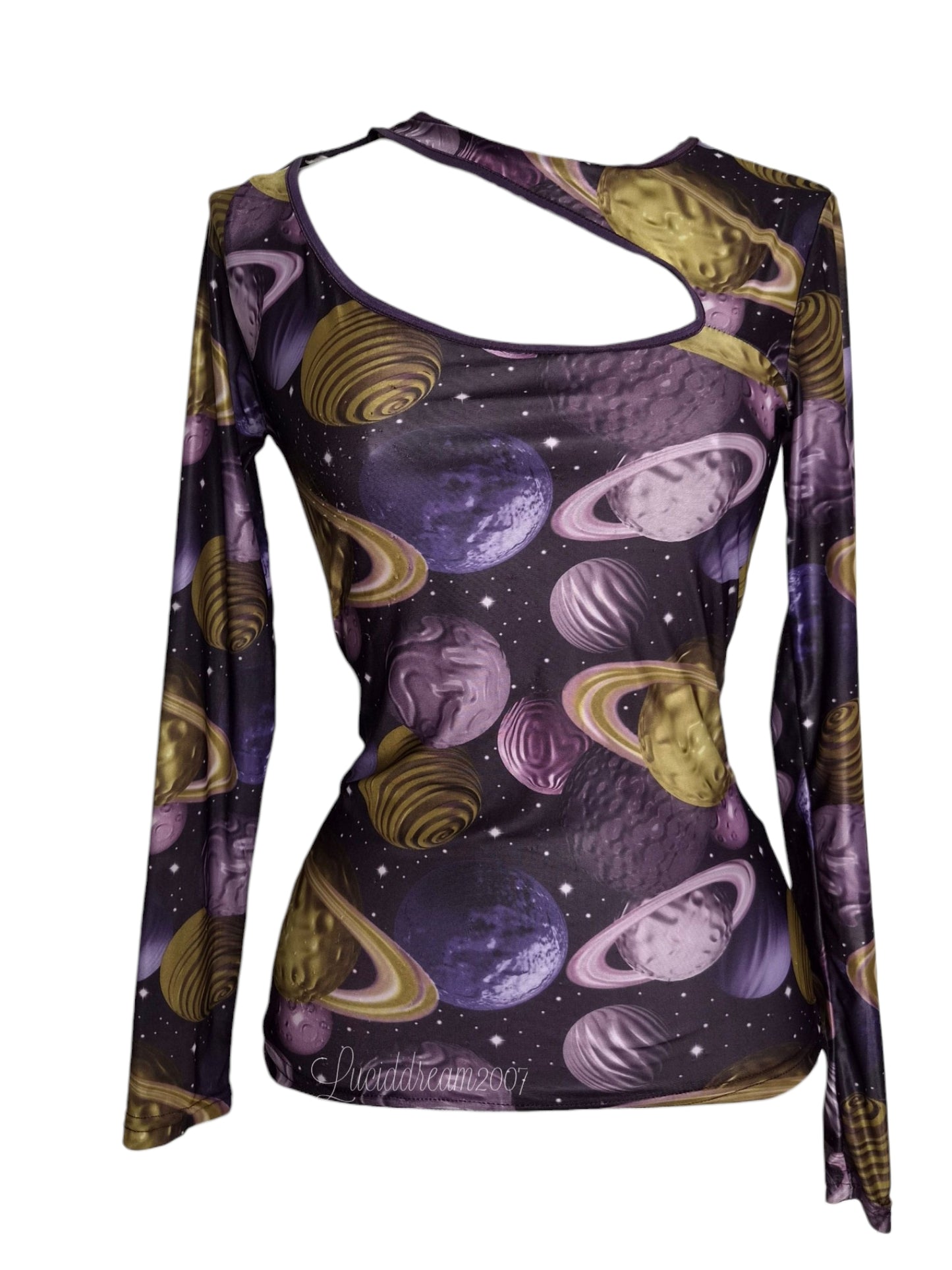 Haut en voile motif galaxy