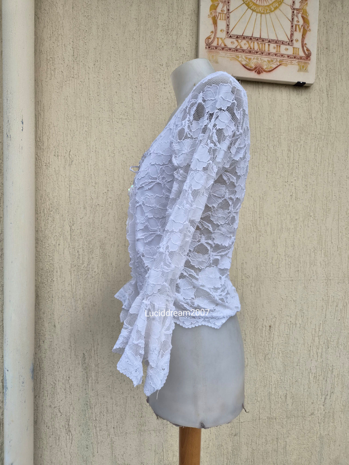 White lace top with lacing