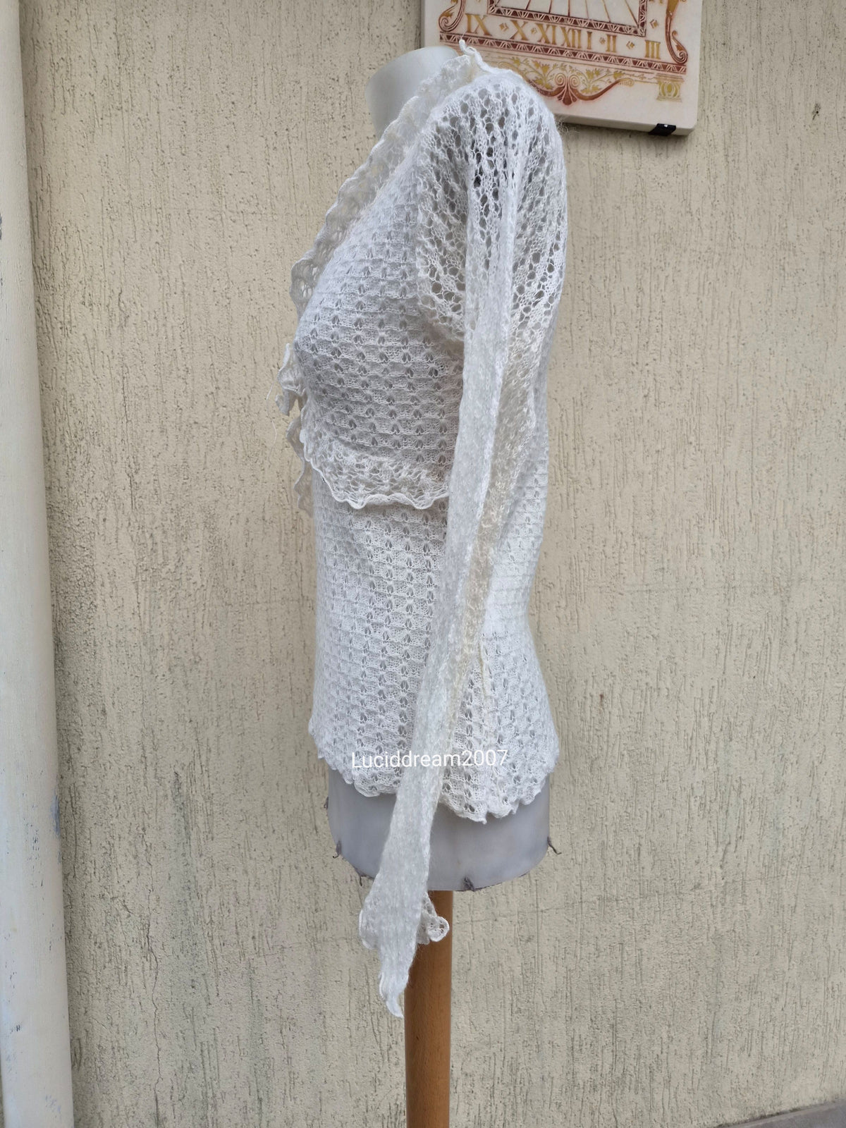 Wool and mohair sweater with flower detail