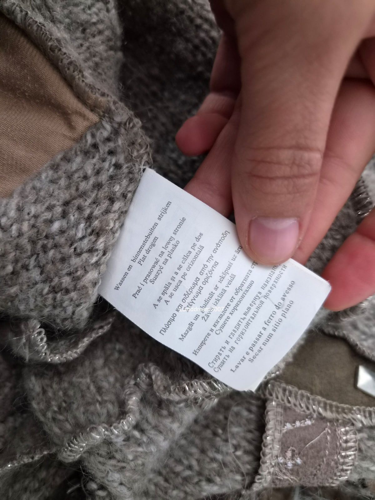 Veste effet patchwork col fausse fourrure