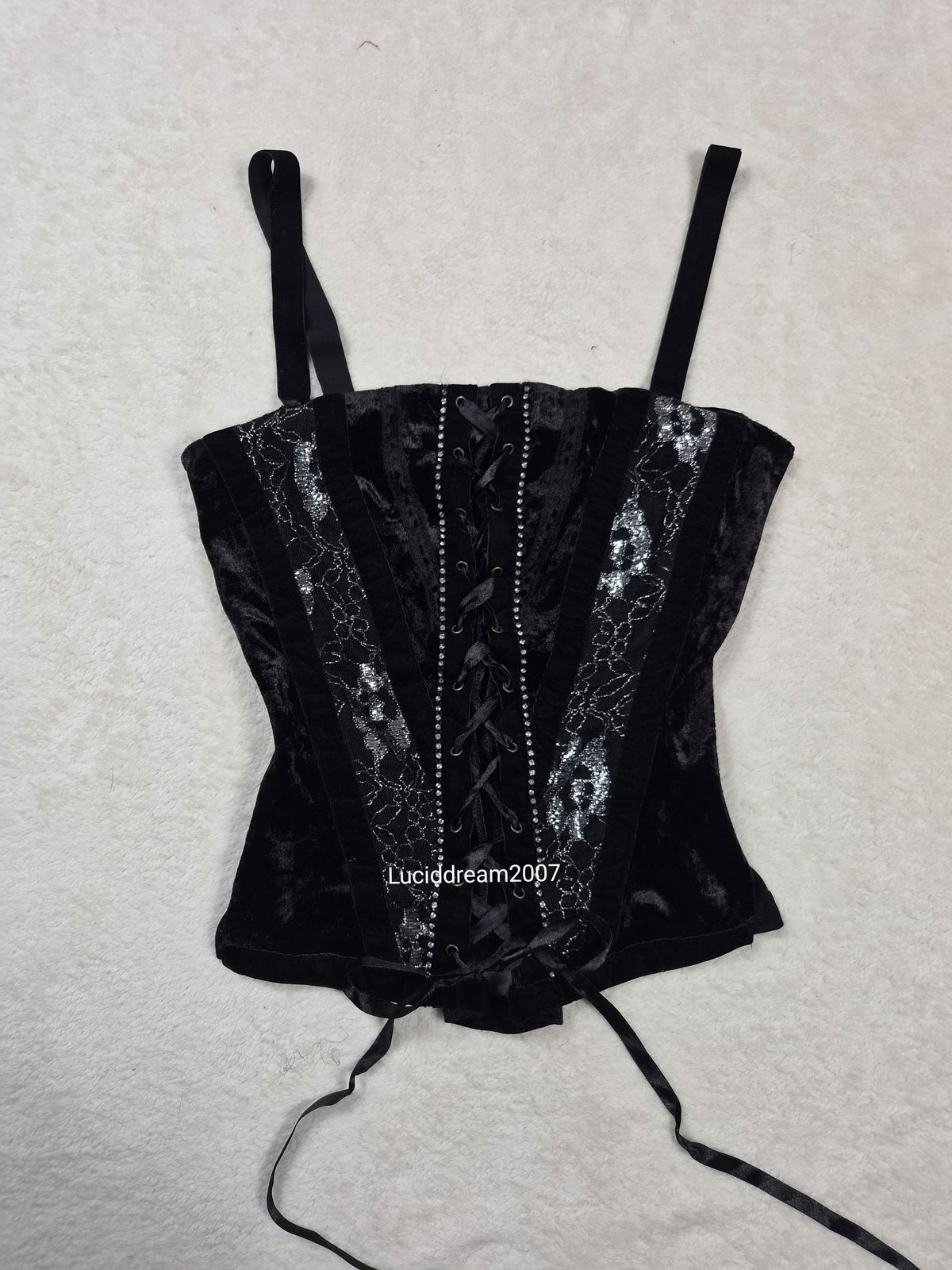 Haut esprit corset noir en velours