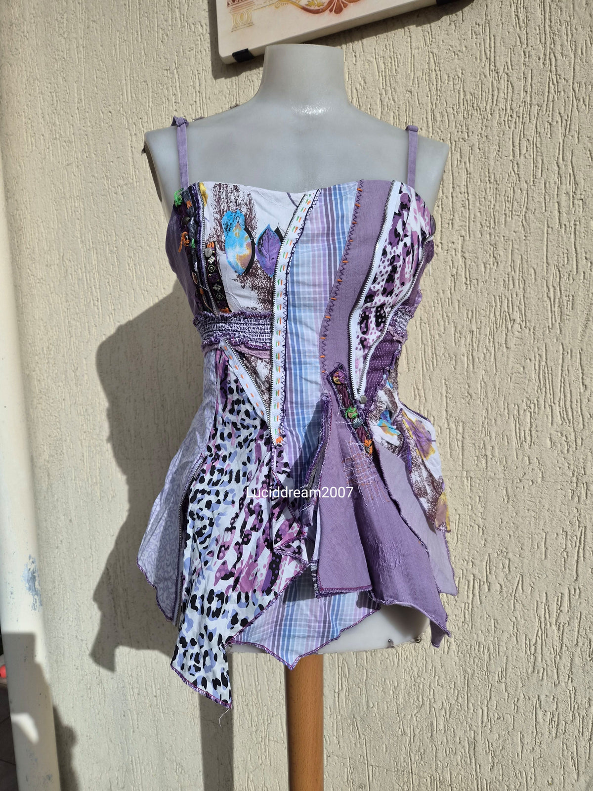 Haut patchwork tons lila
