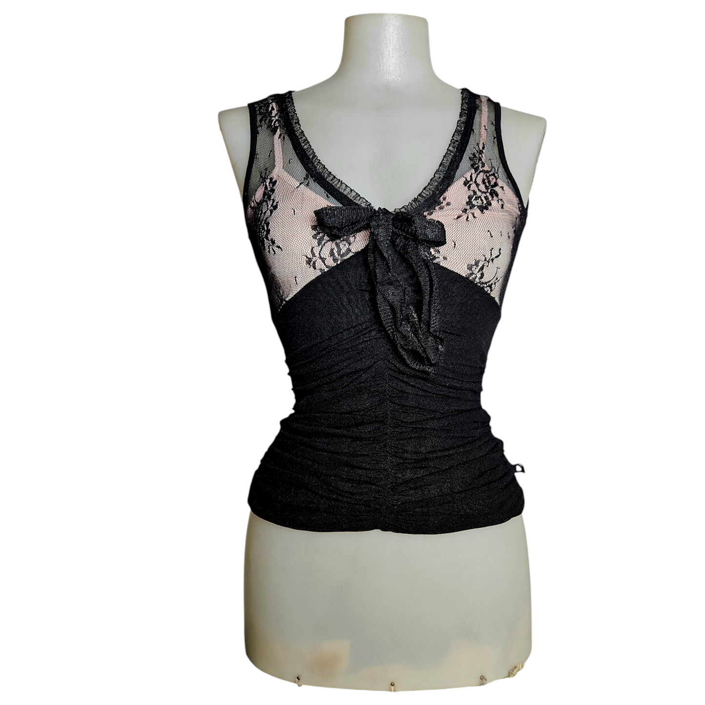 Haut froncé detail dentelle