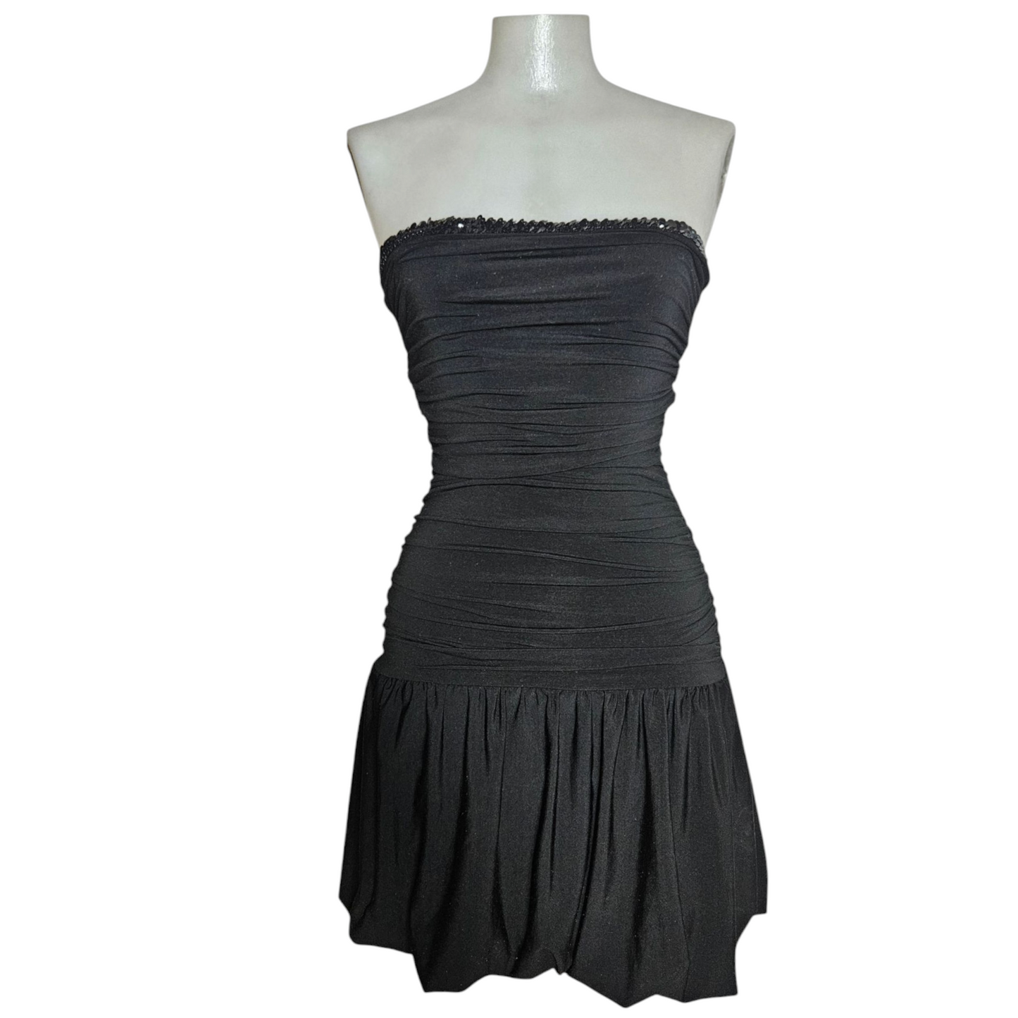 Robe strapless bande en sequins