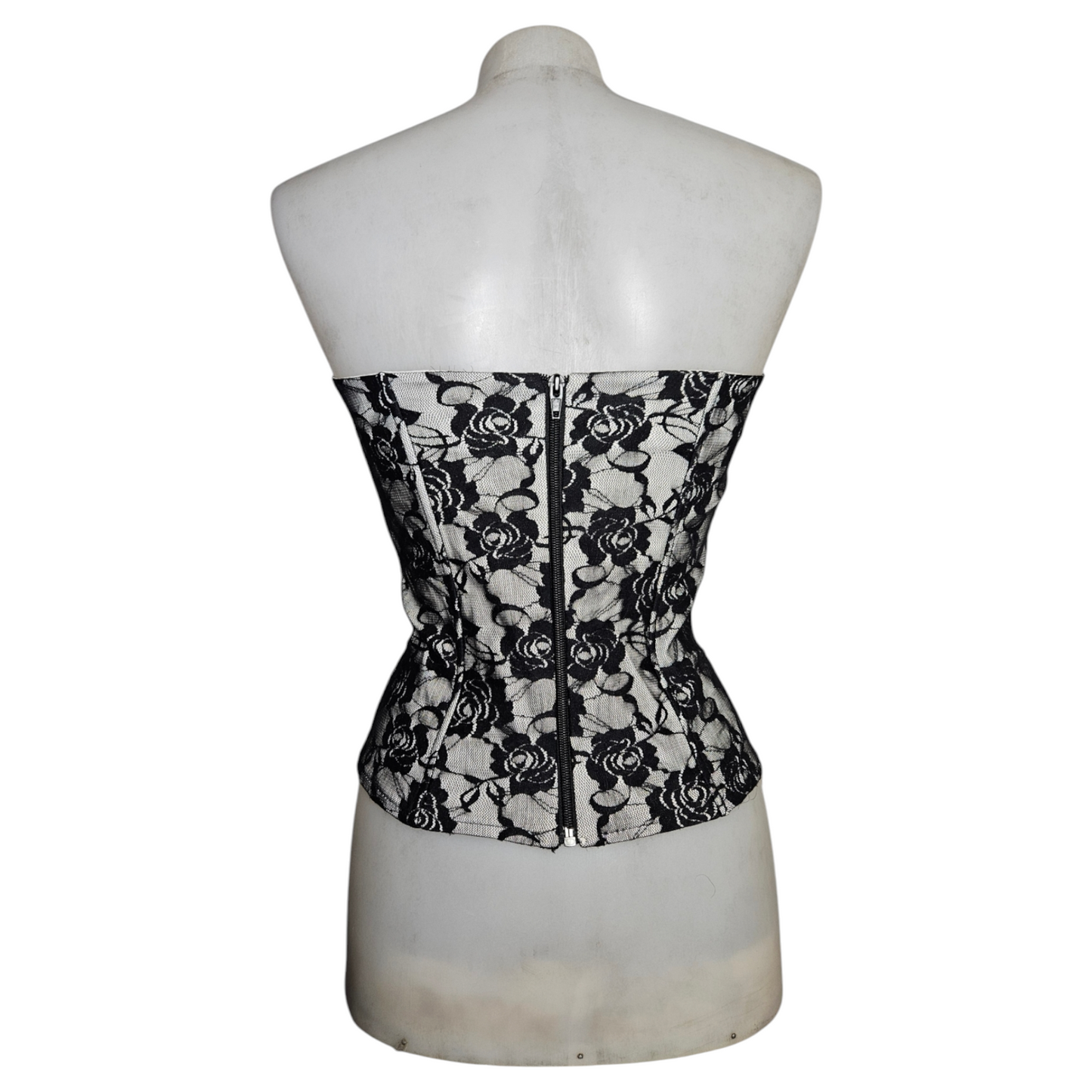 Bustier esprit corset en dentelle florale