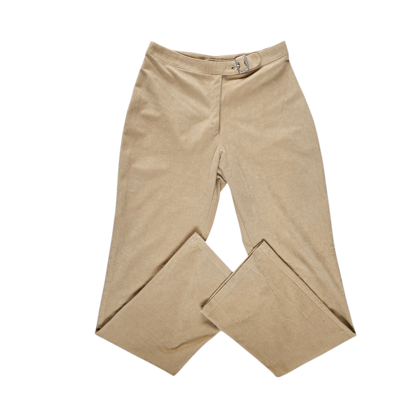 Beige pants with buckle detail
