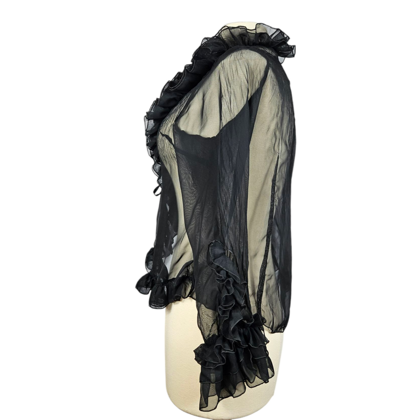 Chemisier en voile à volants