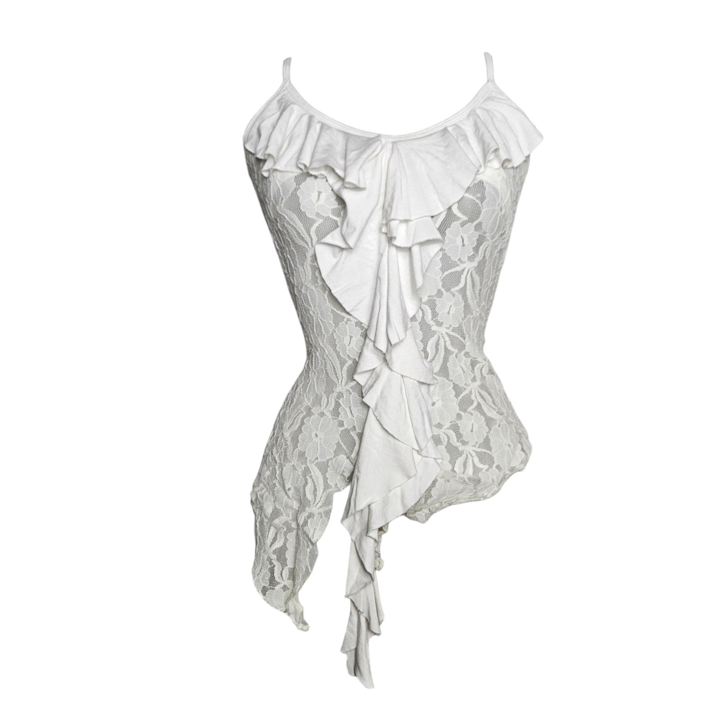 Débardeur dentelle et volants