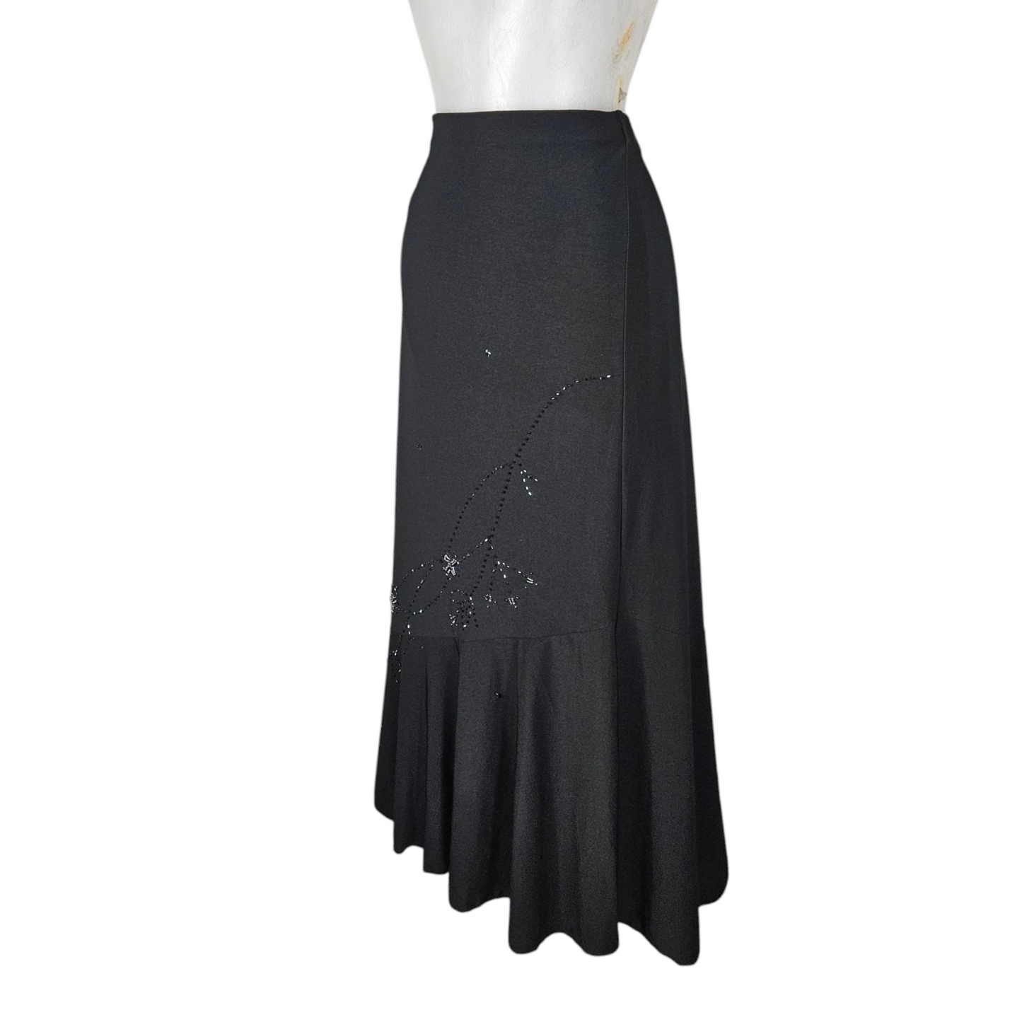 Jupe fluide à détails de broderies