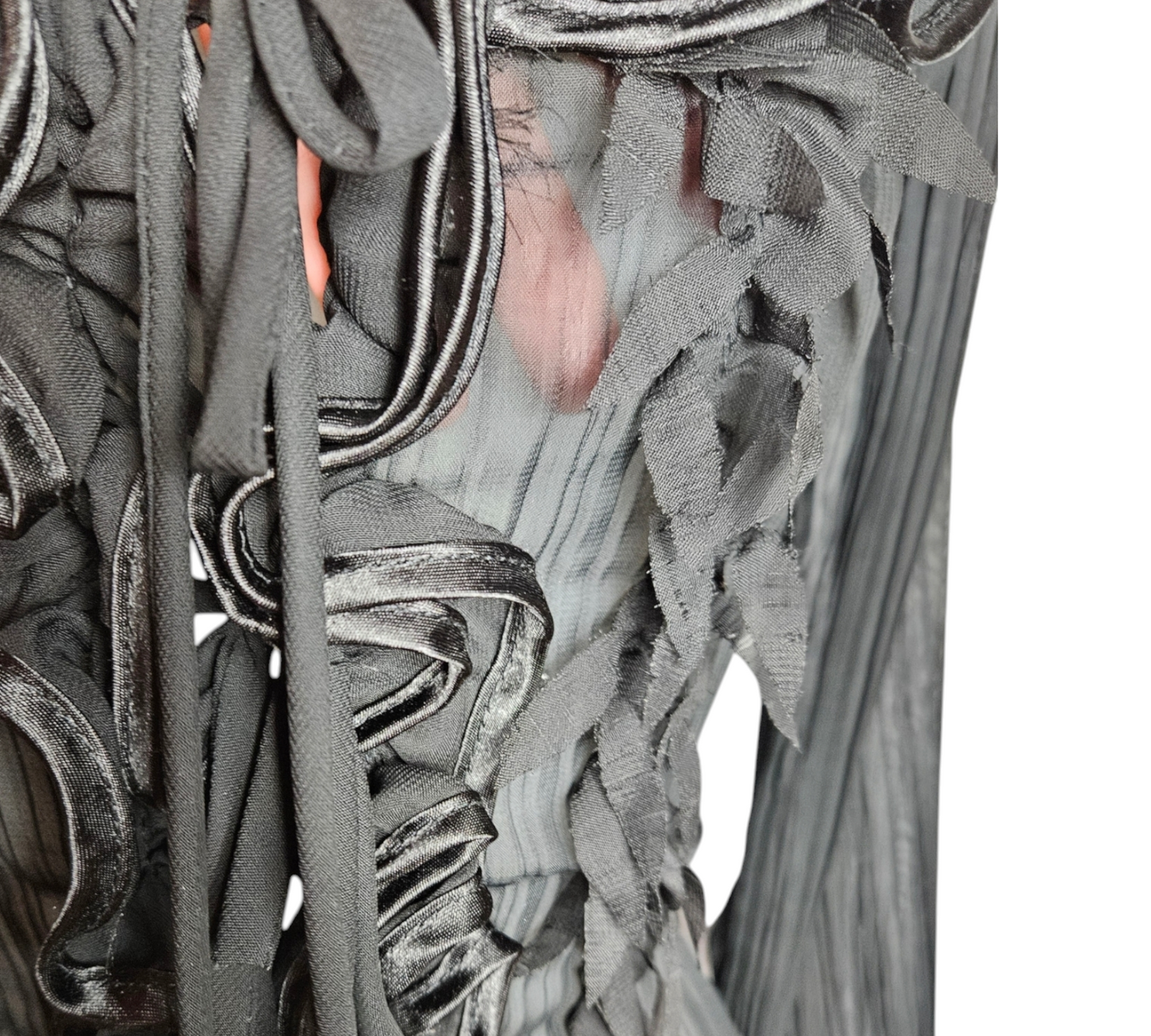 Chemisier à volants en mesh plissé