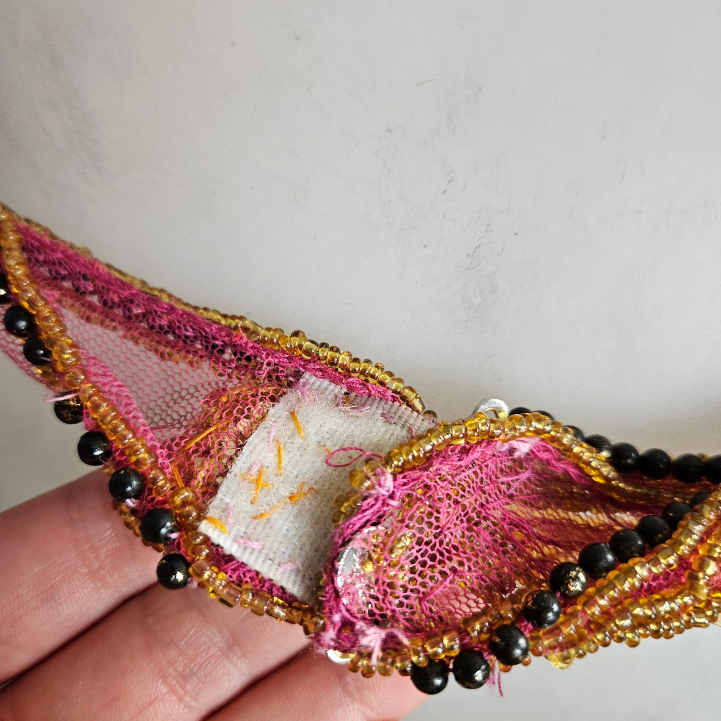 Top dos nu brodé orange