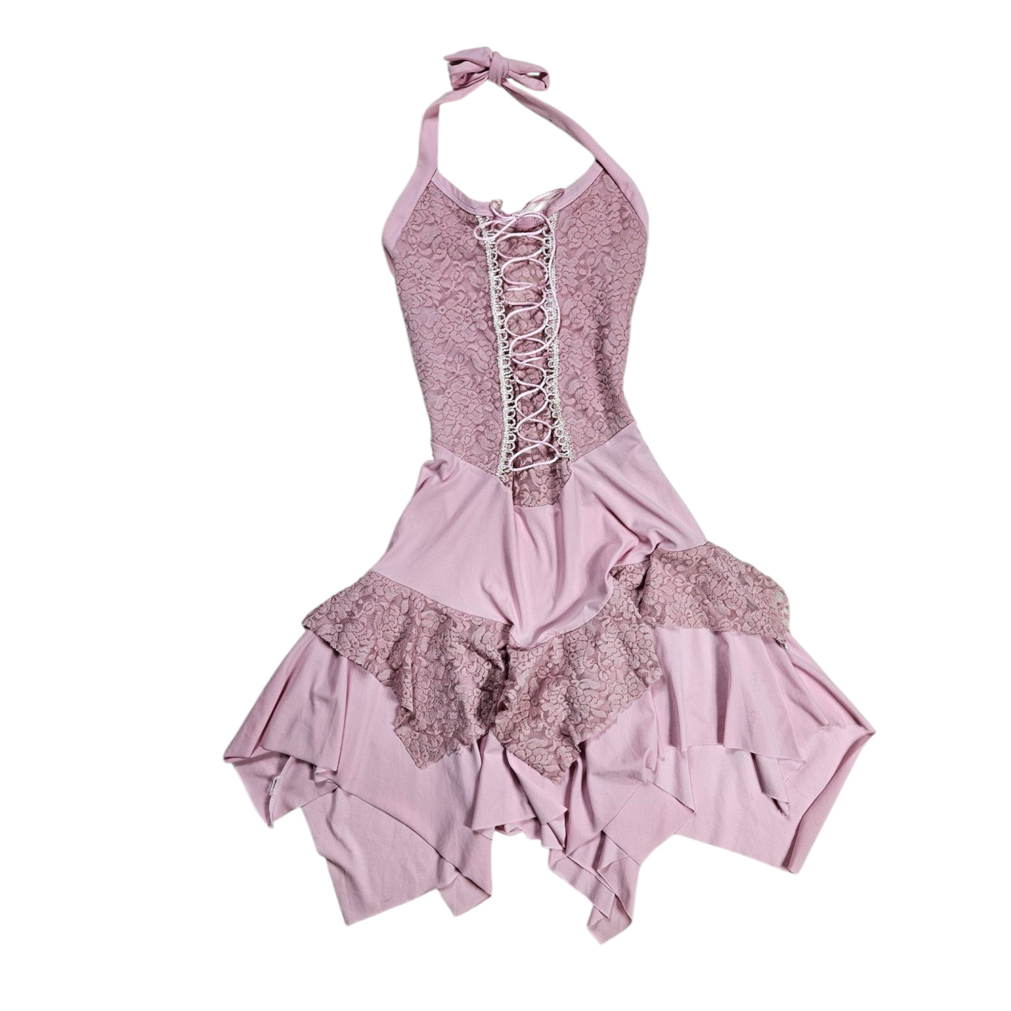 Robe dos nu à volants