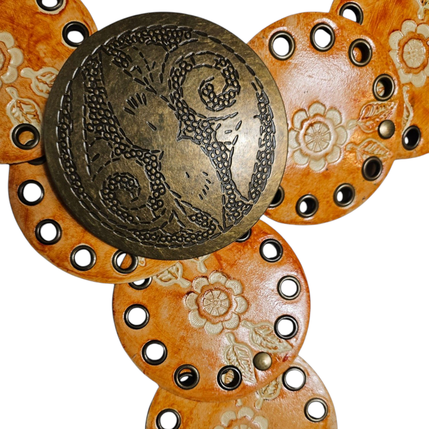 Hammered orange disc belt