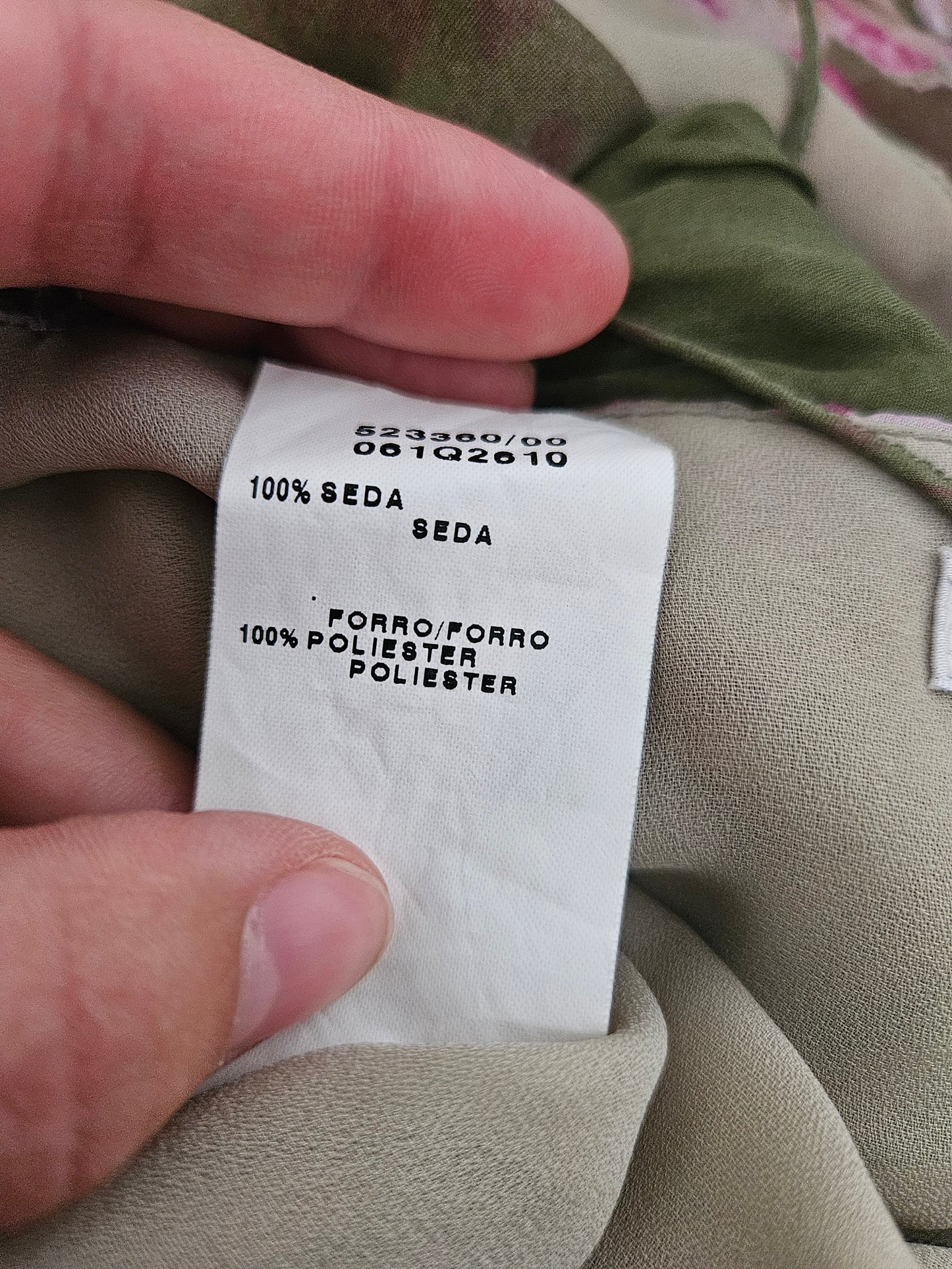 Robe fleurie verte en soie