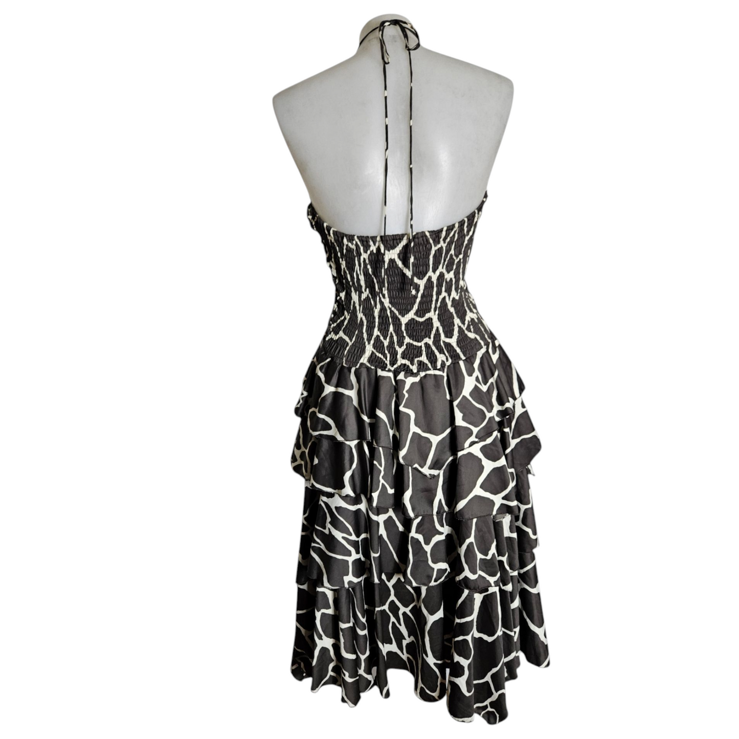 Robe dos nu motif girafe
