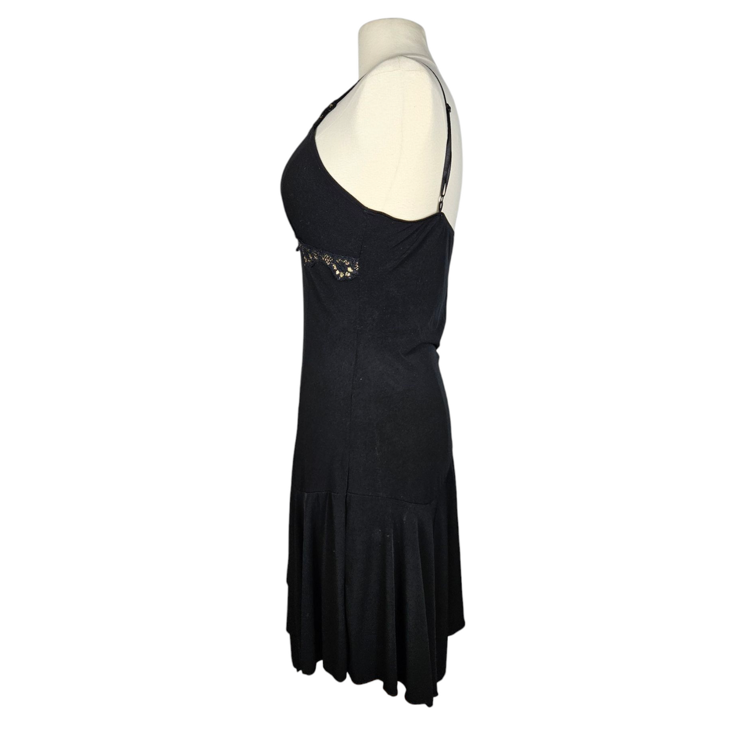 Asymmetrical dress with gold trim