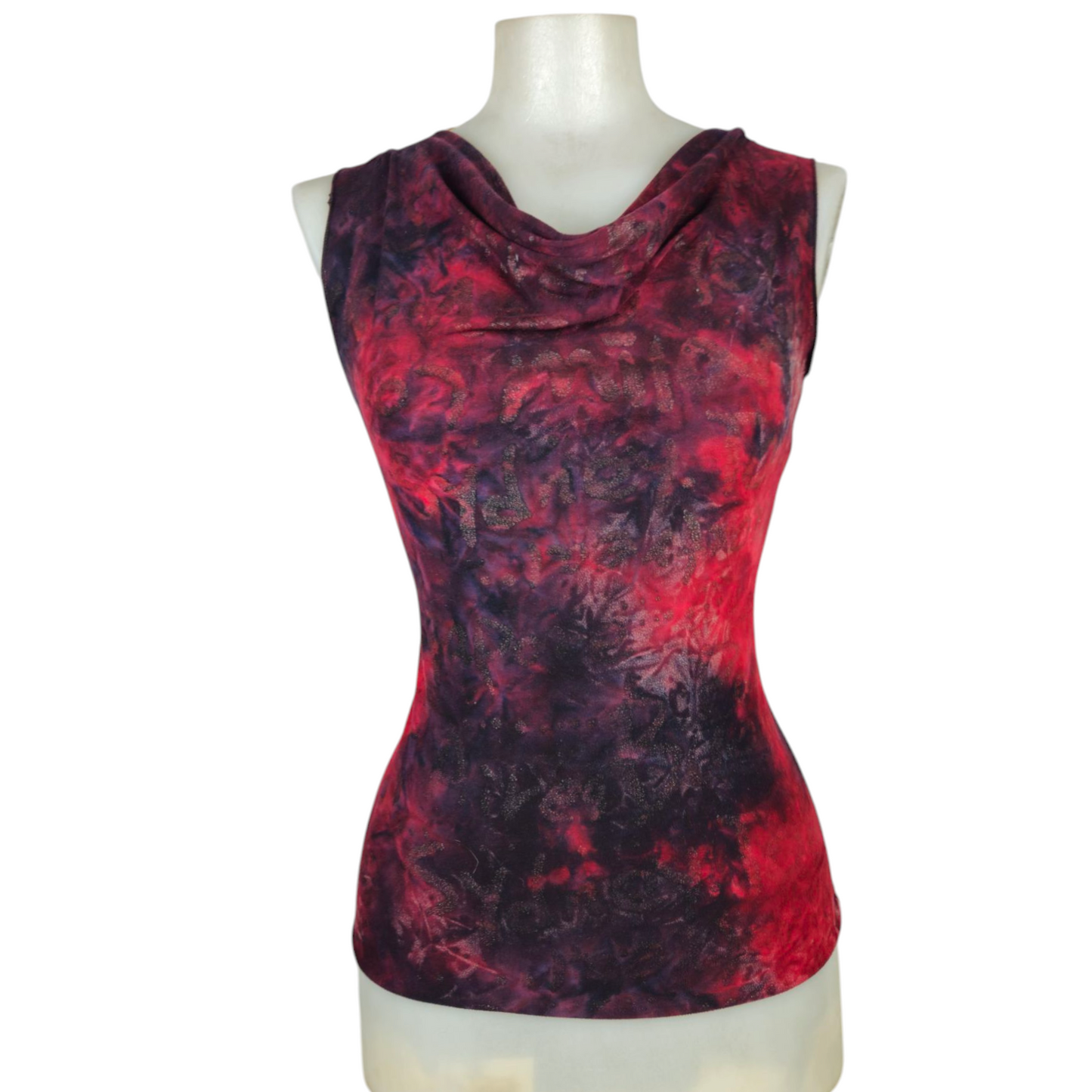 Haut tie and dye rouge et noir