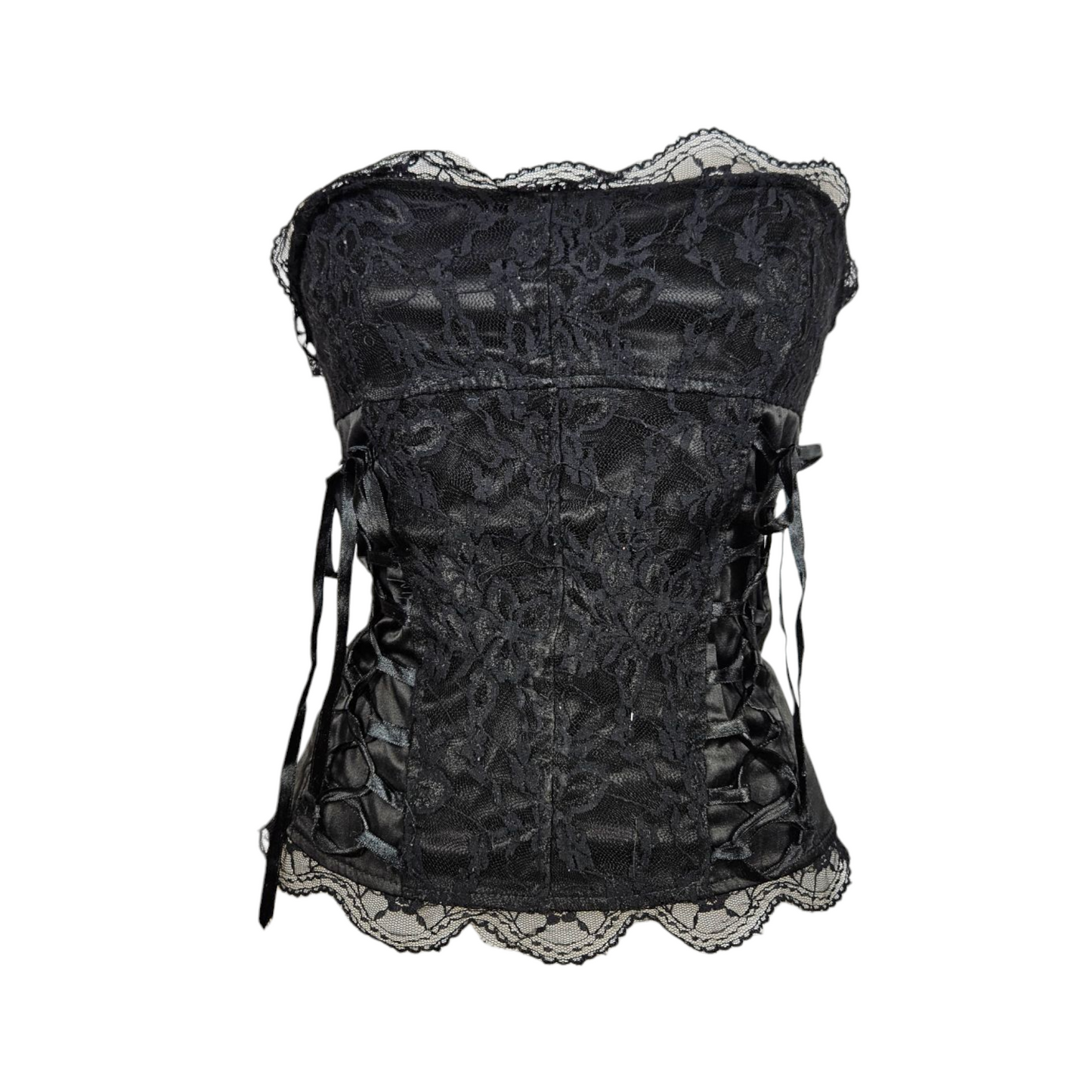 Bustier gothique en dentelle à lacage