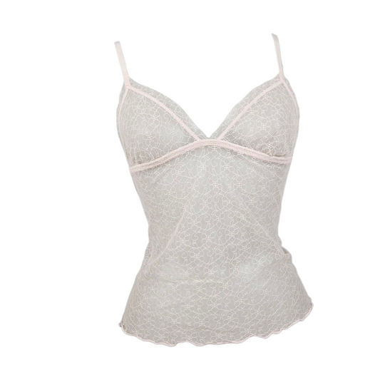 Débardeur tout en dentelle rose