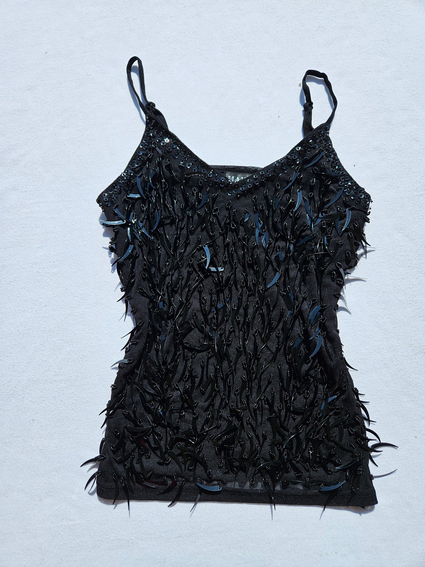 Sequin-embroidered voile top