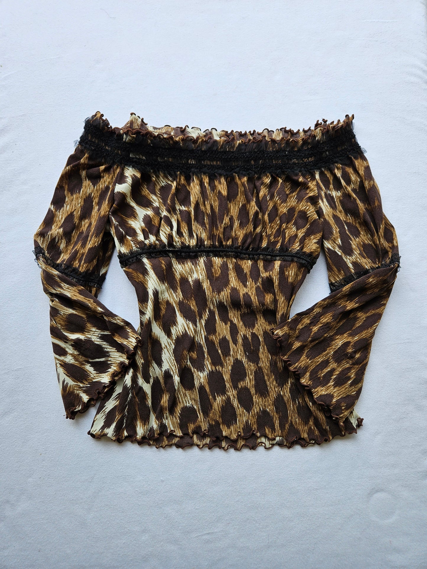 Leopard print voile top