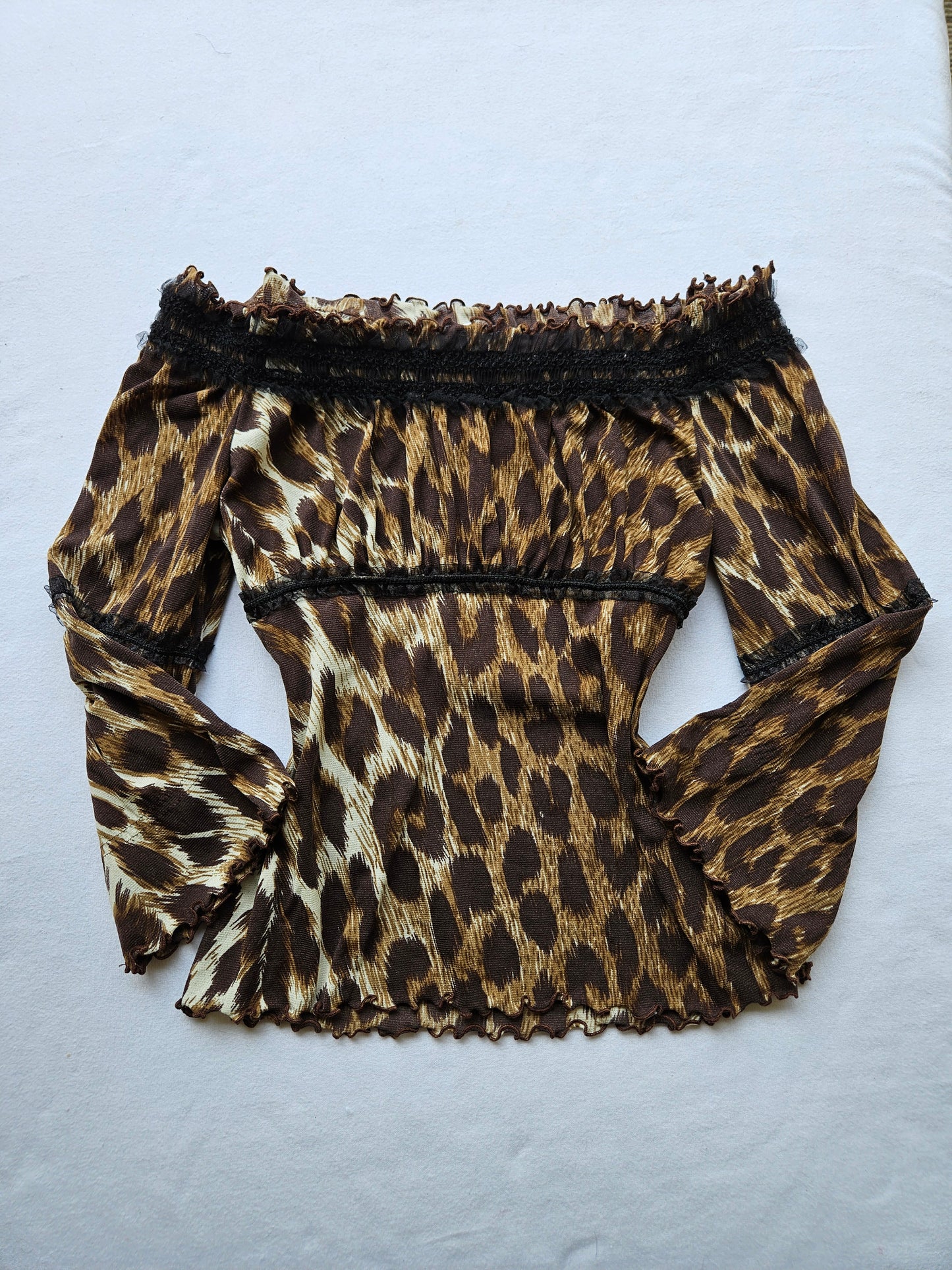 Leopard print voile top