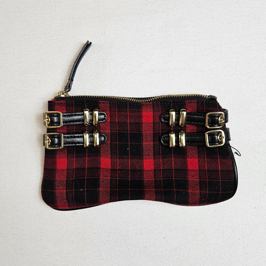 Tartan pouch with straps