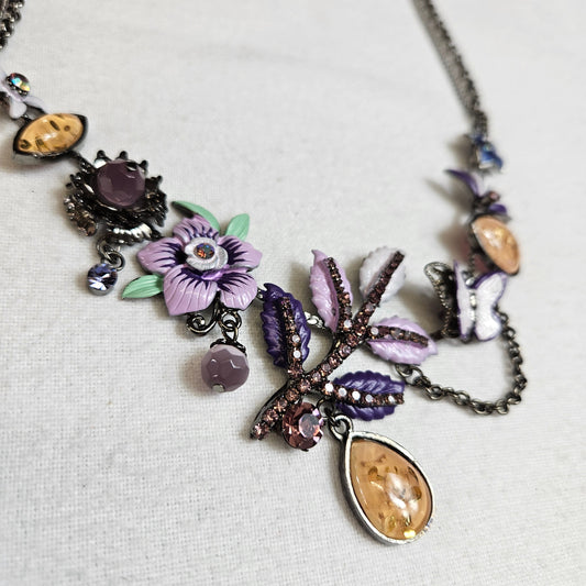 Floral charm necklace