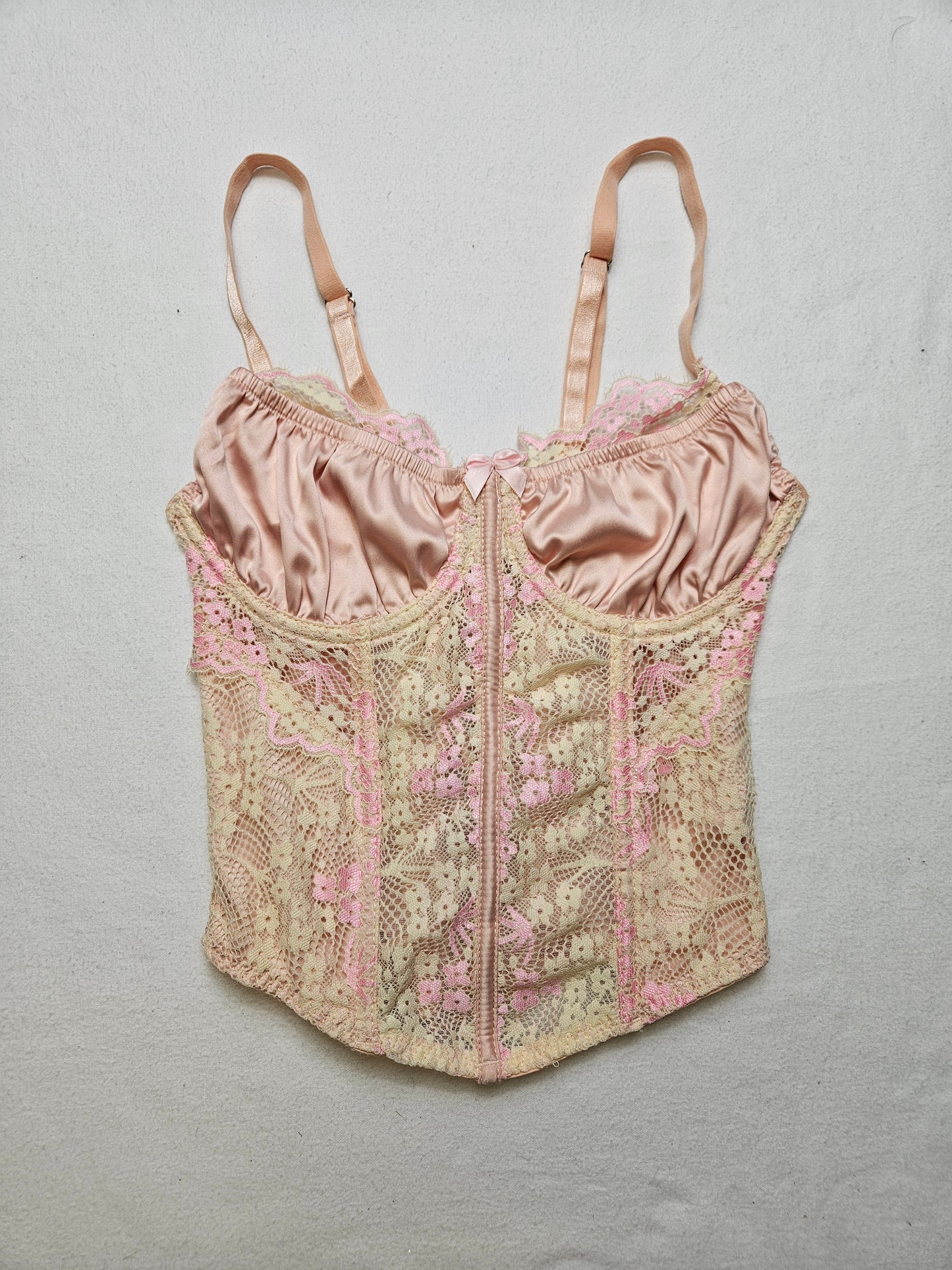 Haut esprit corset satin et dentelle