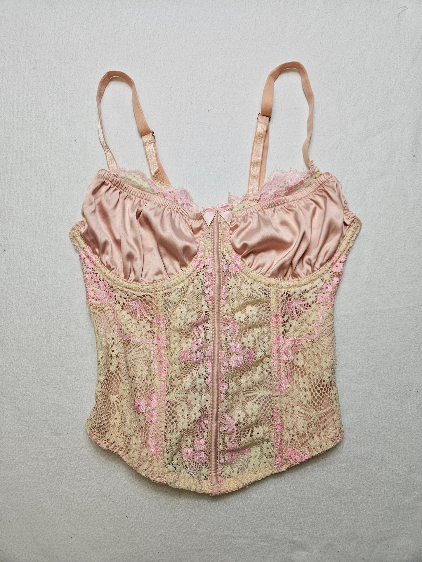 Haut esprit corset satin et dentelle
