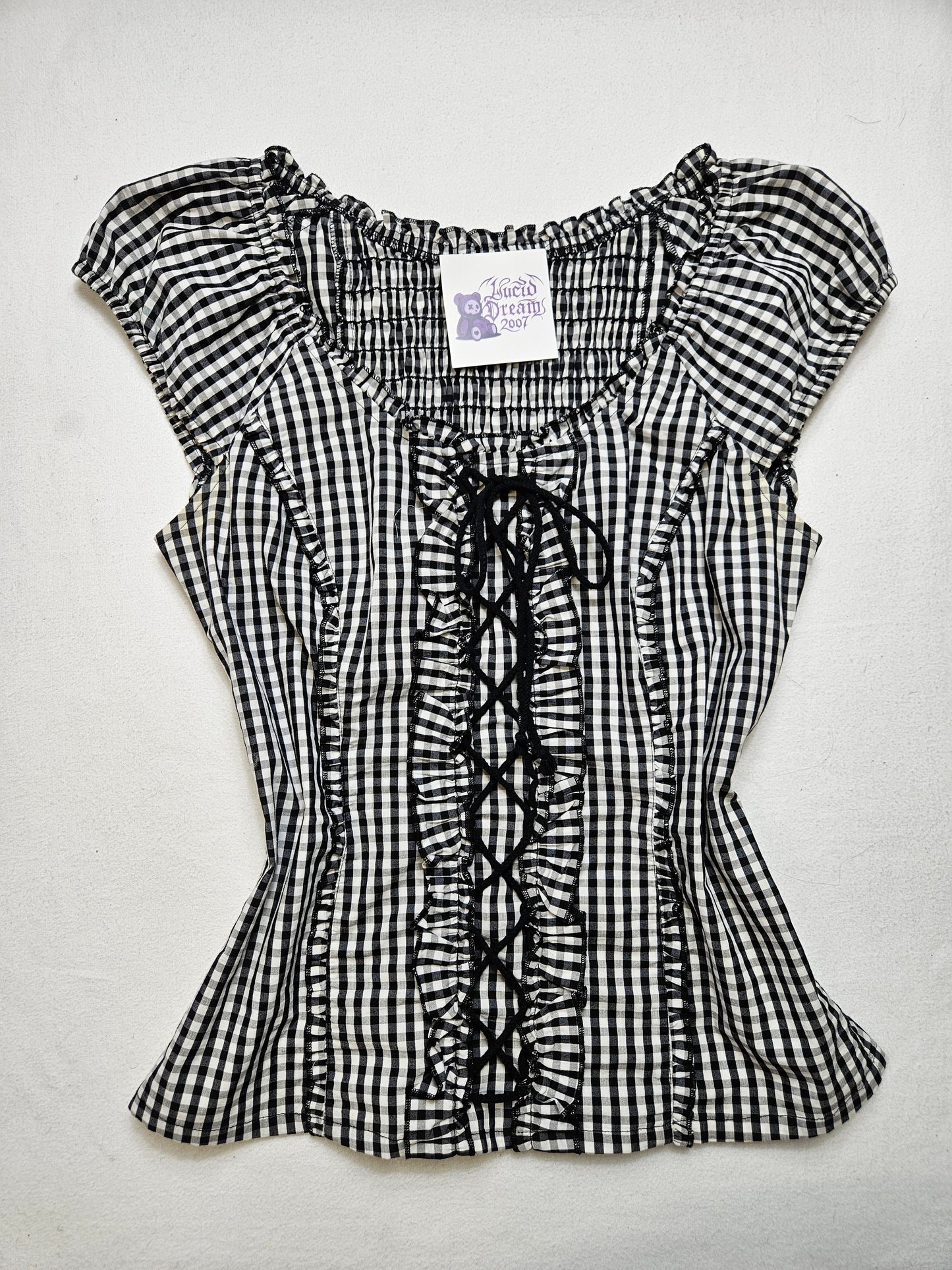 Haut esprit corset à carreaux