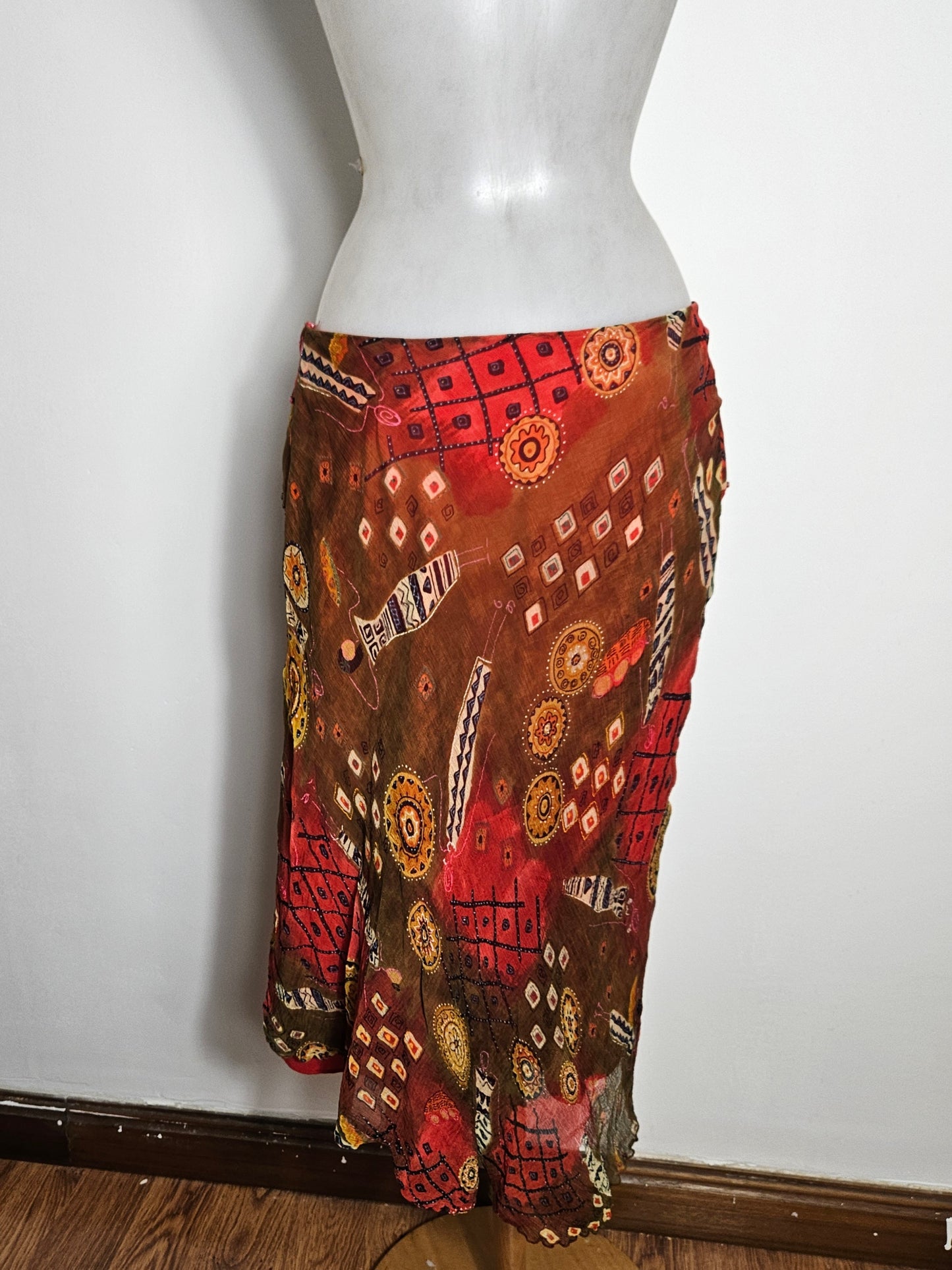 Ensemble René Derhy orange et rouge