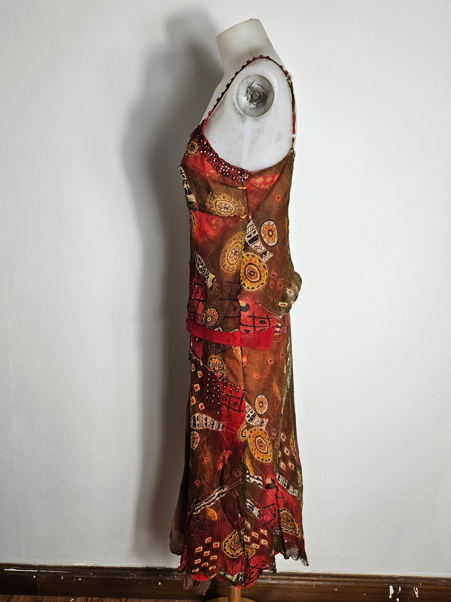 Ensemble René Derhy orange et rouge