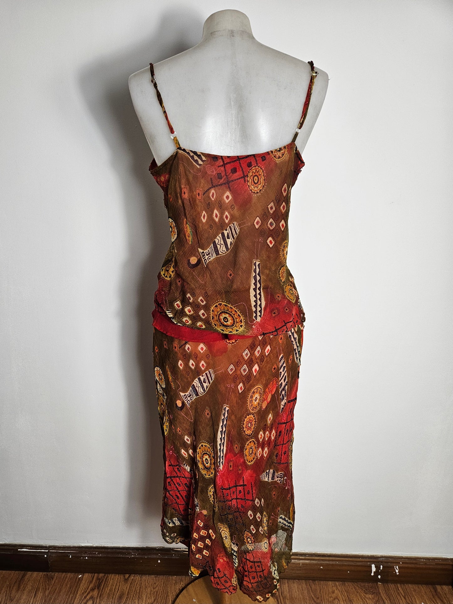 Ensemble René Derhy orange et rouge