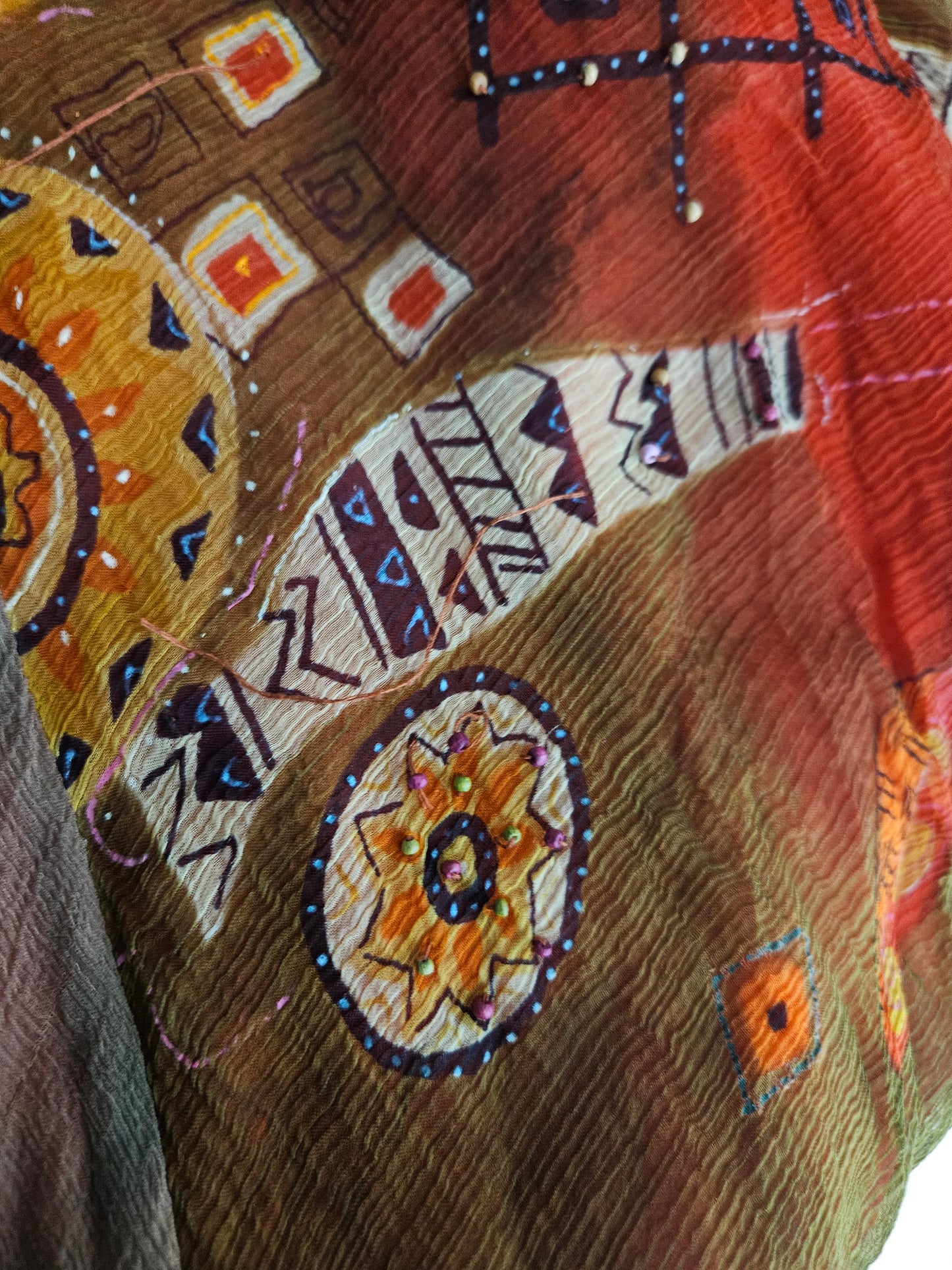 Ensemble René Derhy orange et rouge