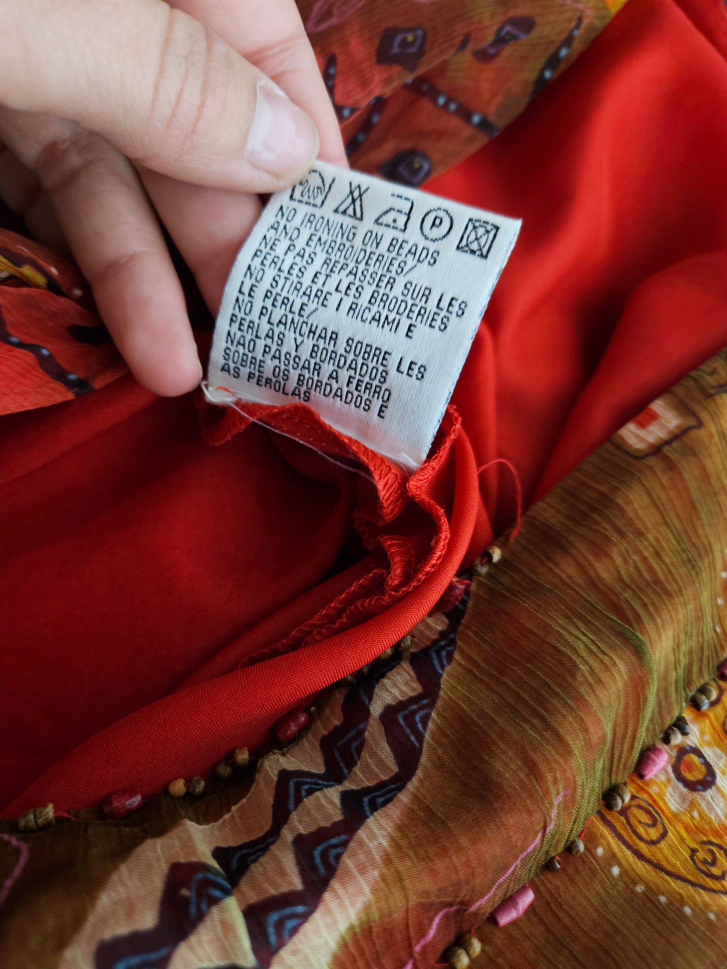 Ensemble René Derhy orange et rouge