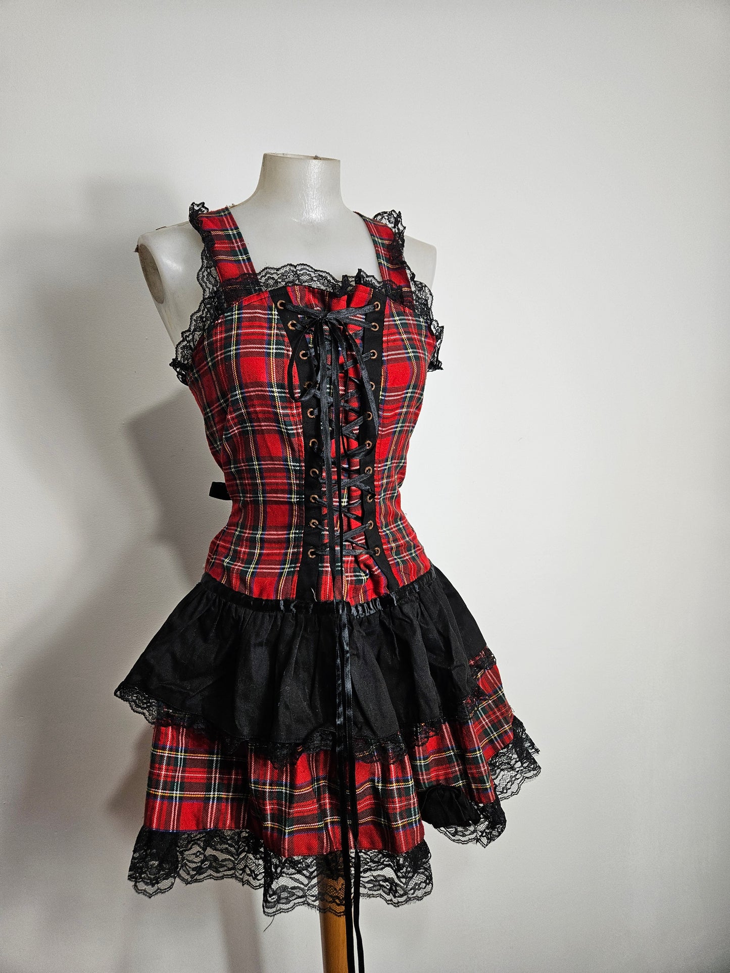 Robe tartan avec laçage