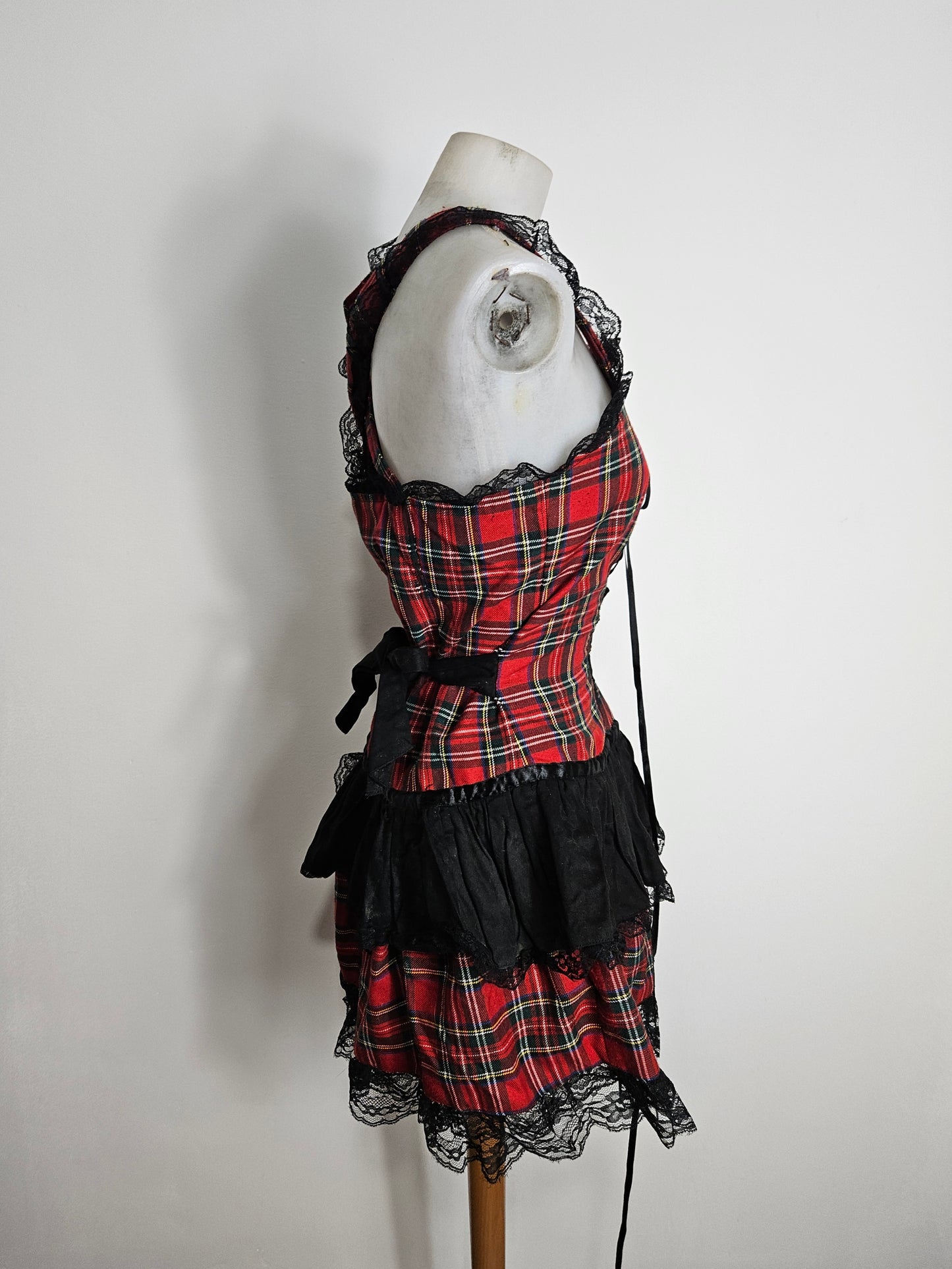 Robe tartan avec laçage
