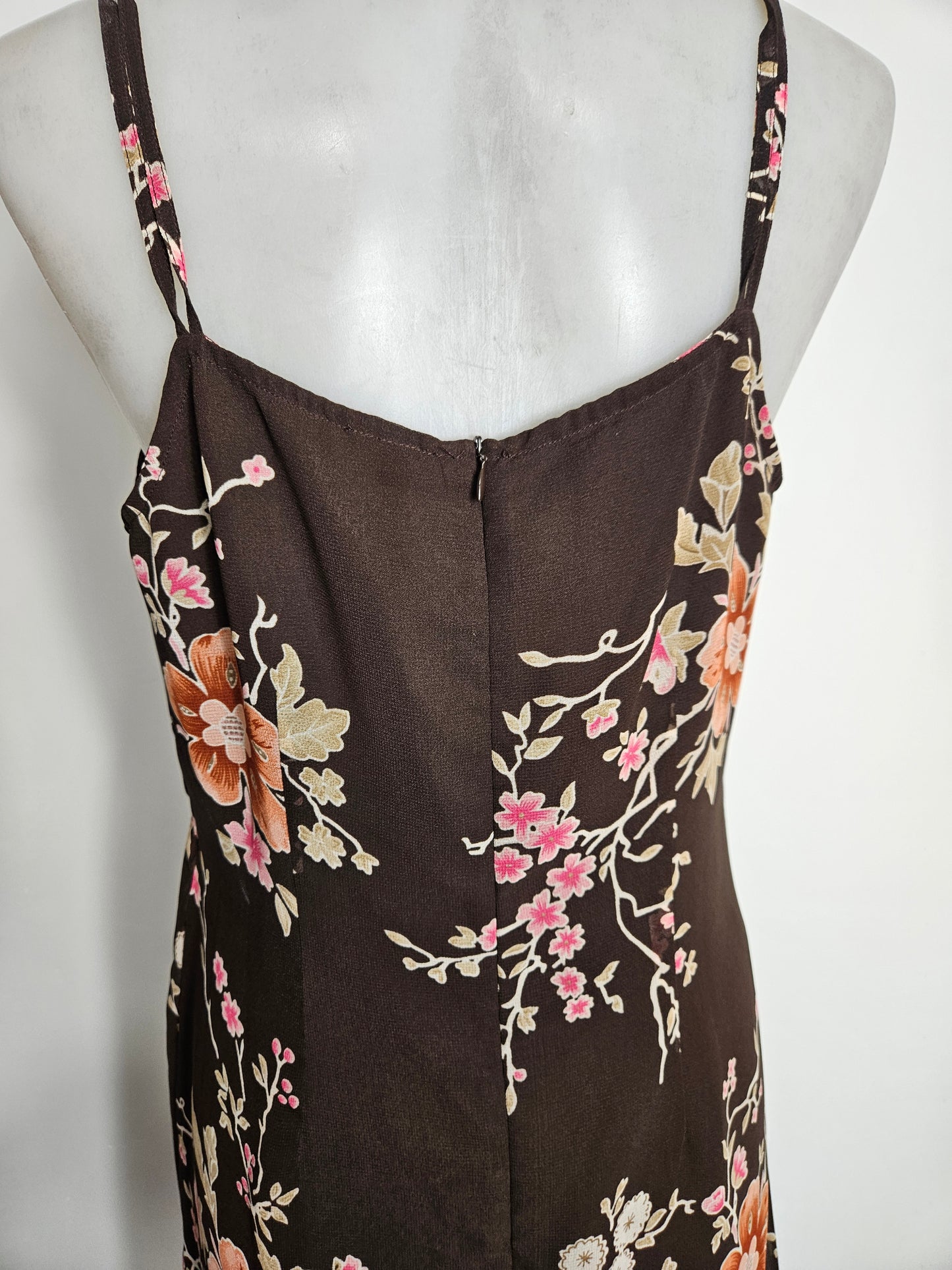 Maxi robe florale marron