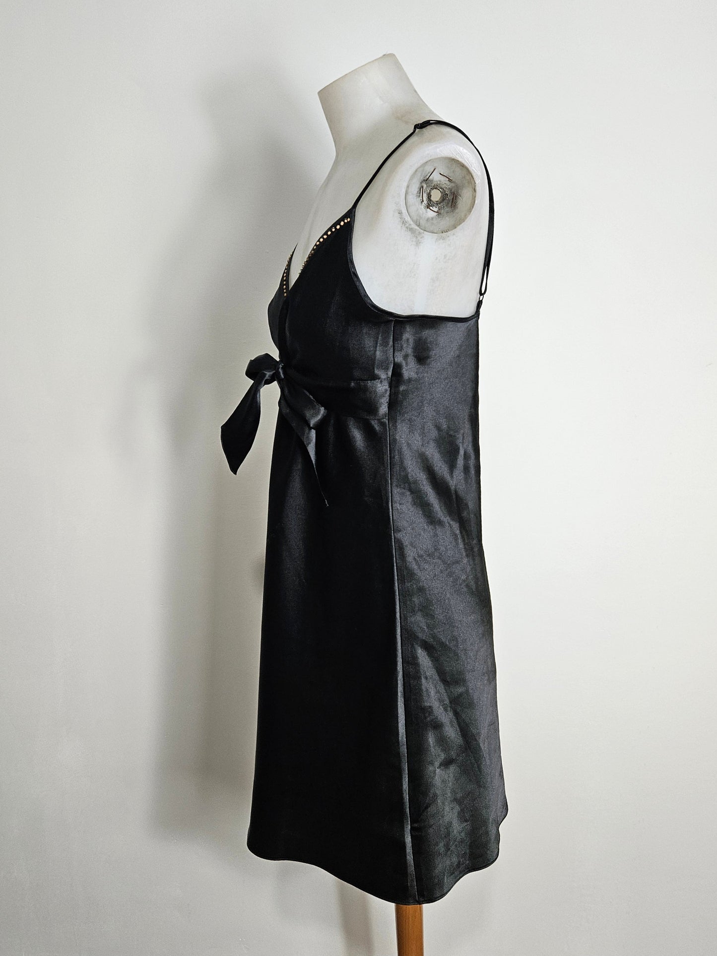 Robe nuisette satinée noire