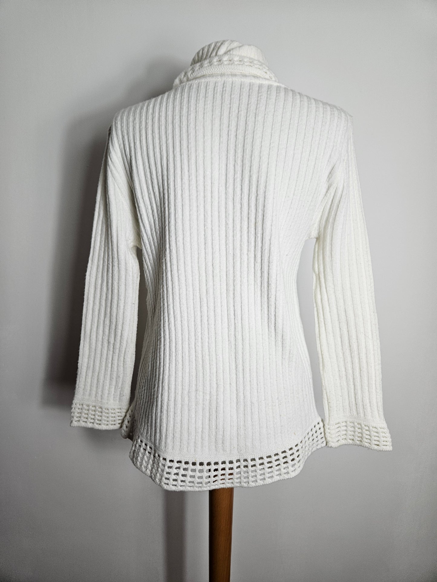 Pull col roulé blanc cassé