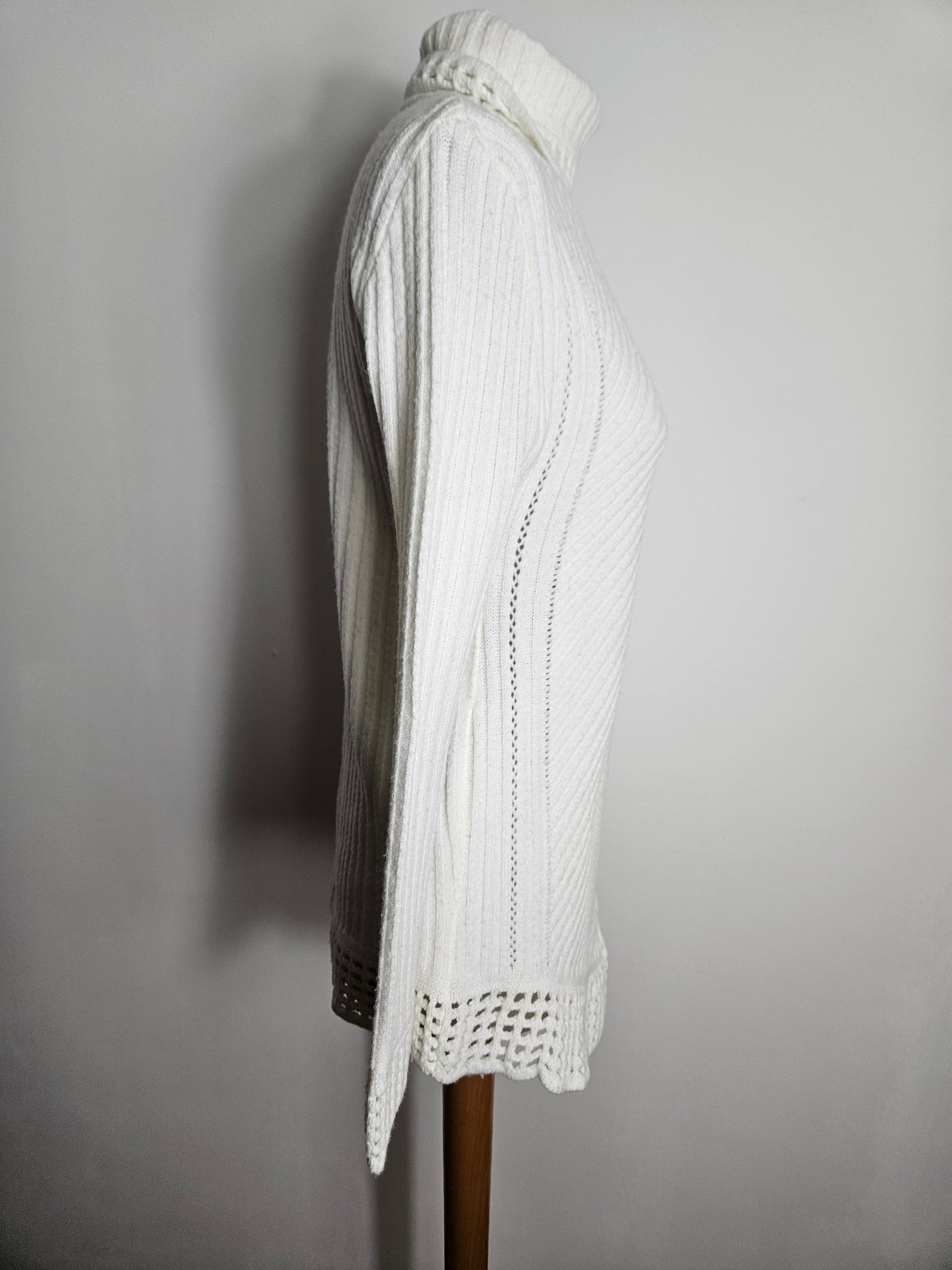 Pull col roulé blanc cassé