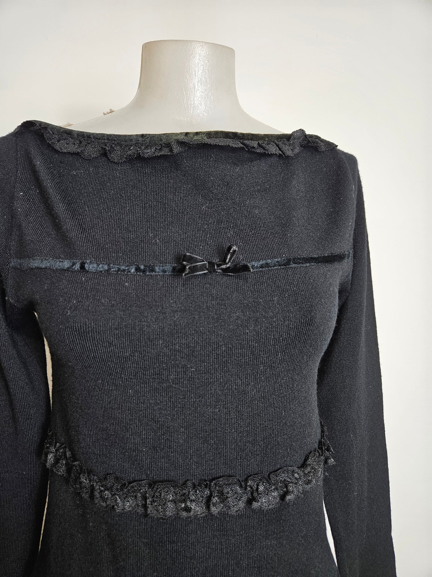 Pull fin détails noeuds